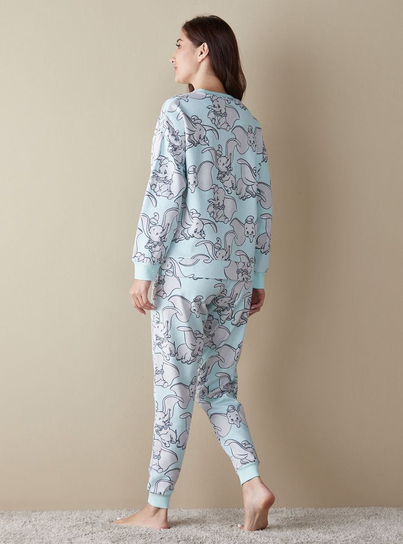 طقم بنطلون بيجاما وسويت شيرت بطبعات-women-clothing-nightwear-pyjamas-longsets-image-4