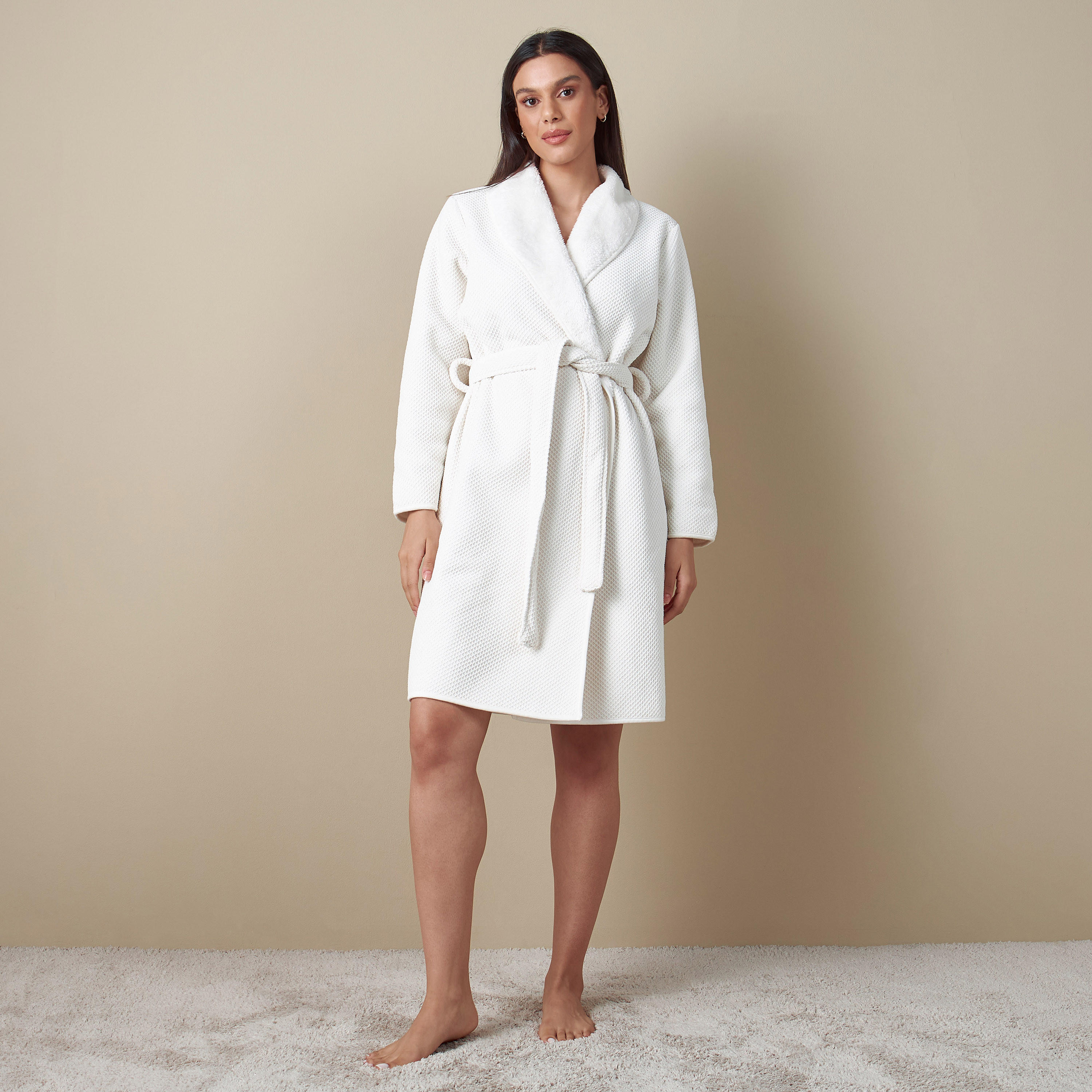 روب بارز الملمس بحزام ربط-women-clothing-nightwear-robes-image-3