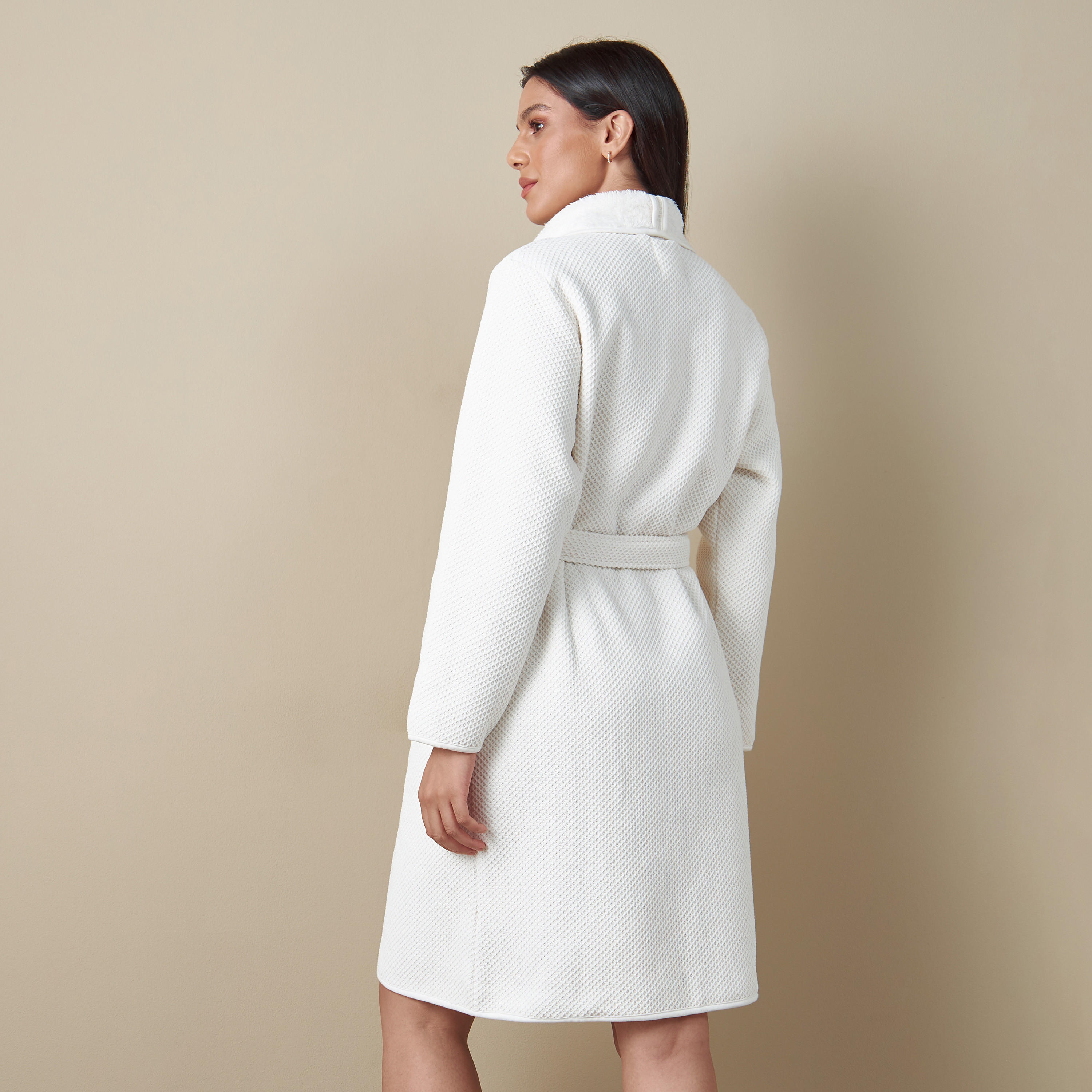 روب بارز الملمس بحزام ربط-women-clothing-nightwear-robes-image-2