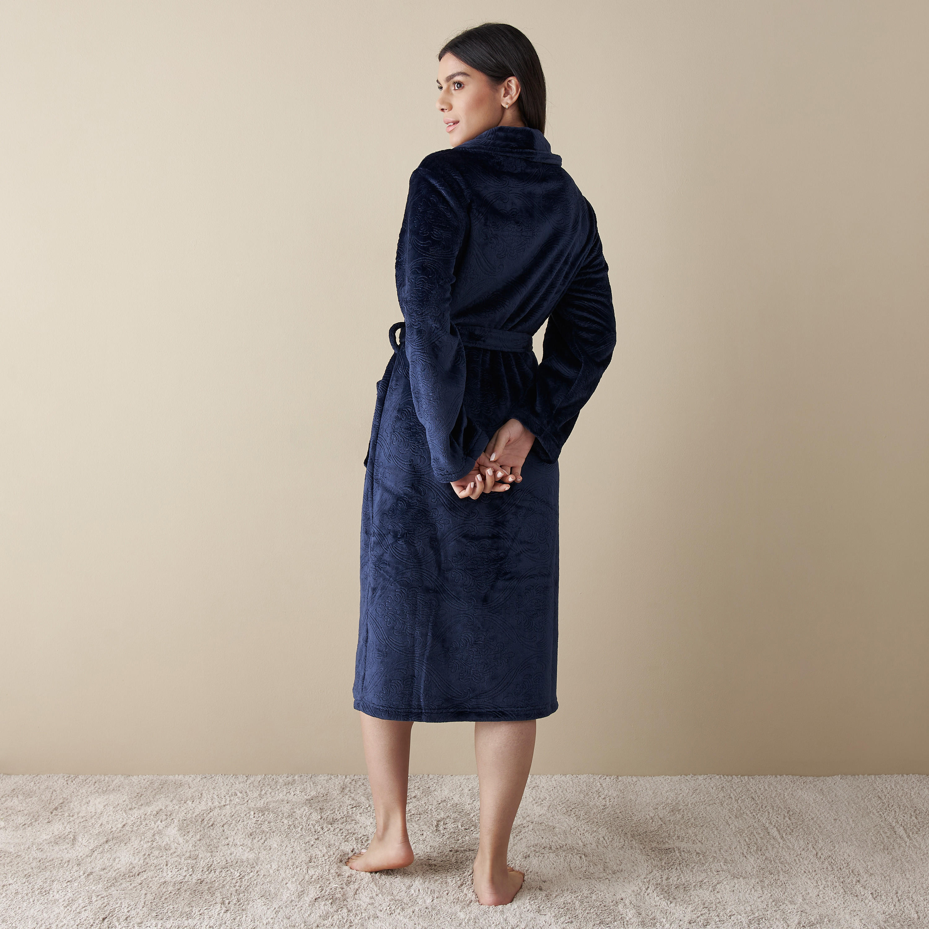 روب ناعم بحزام رباط وجيب-women-clothing-nightwear-robes-image-2