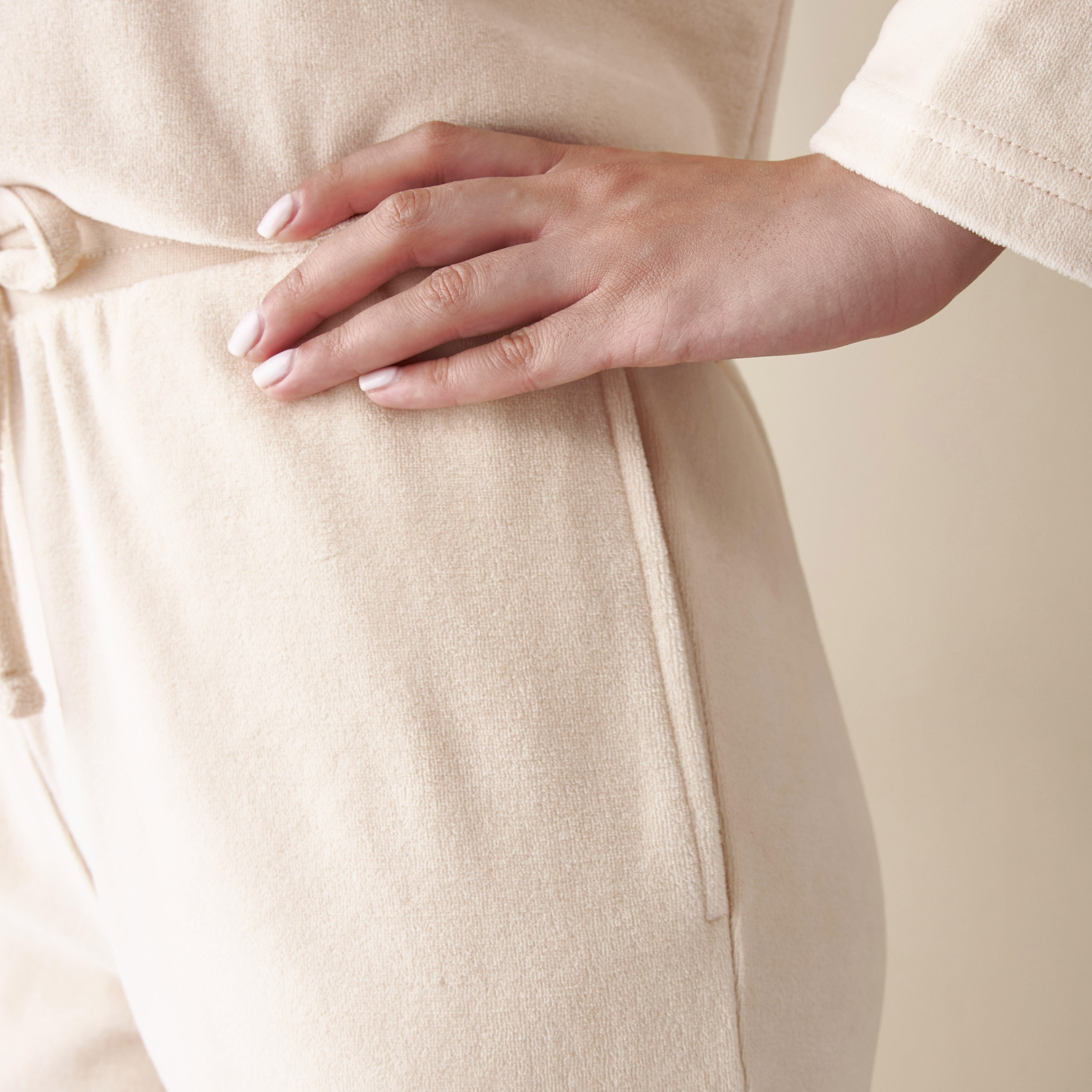طقم بنطلون بيجاما وهودي سادة بأكمام طويلة-women-clothing-nightwear-pyjamas-longsets-image-1