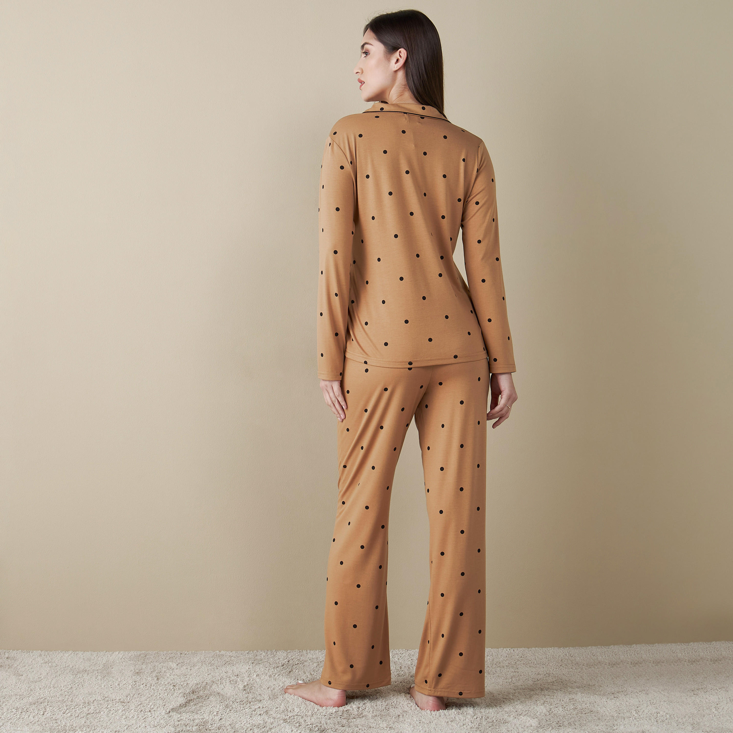 طقم بيجاما وقميص بطبعات منقّطة-women-clothing-nightwear-pyjamas-longsets-image-2