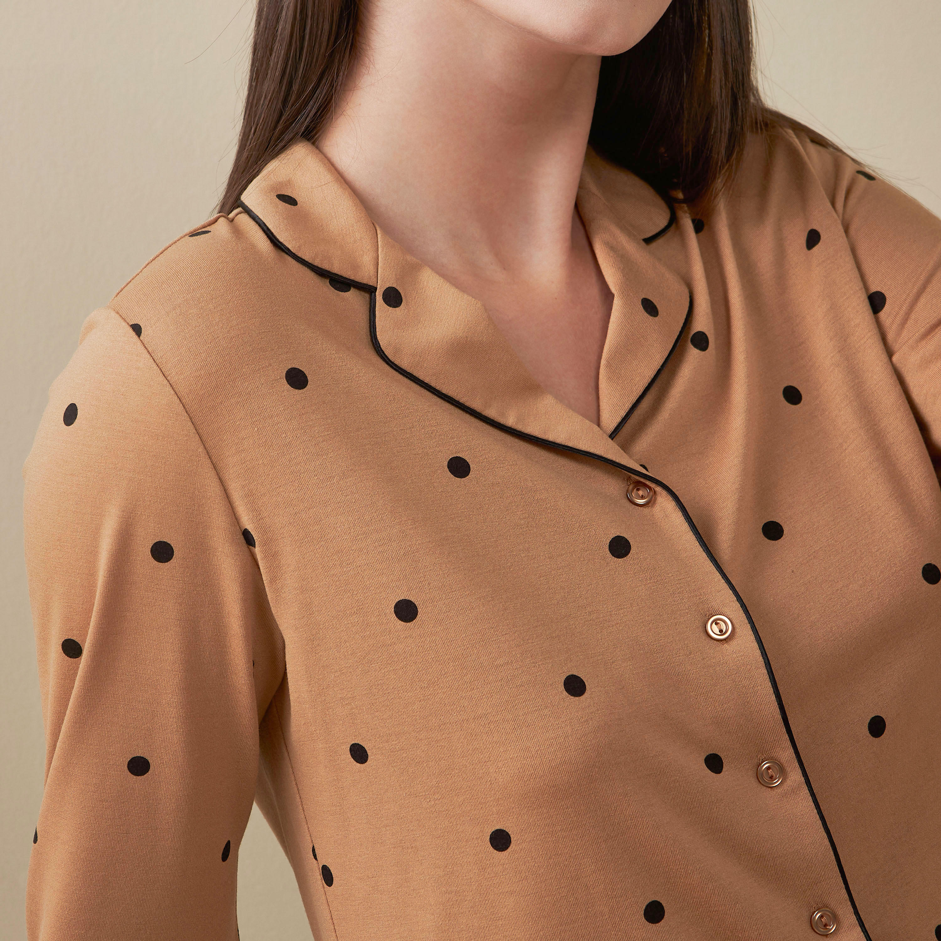طقم بيجاما وقميص بطبعات منقّطة-women-clothing-nightwear-pyjamas-longsets-image-5
