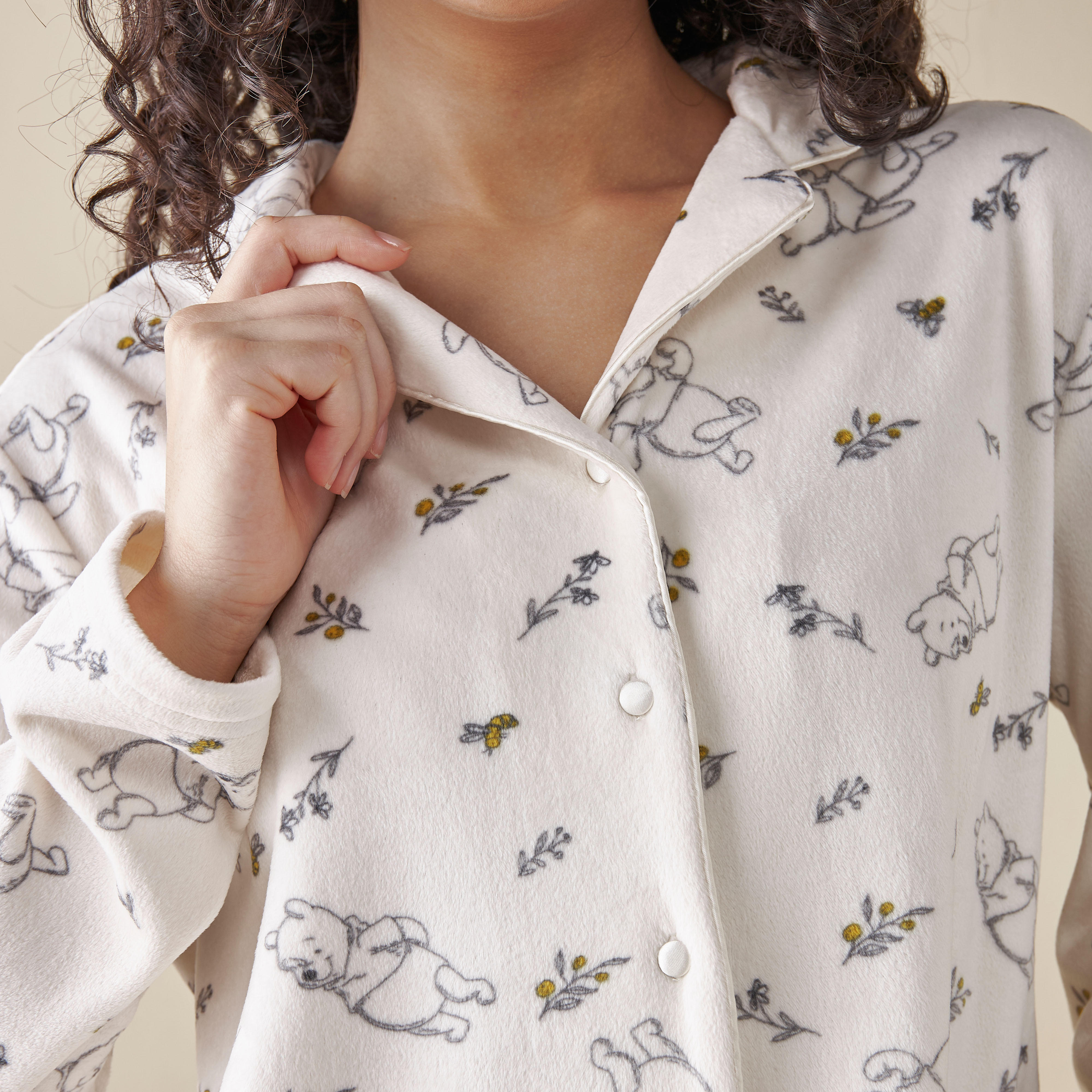 طقم بنطلون بيجاما وقميص بطبعات-women-clothing-nightwear-pyjamas-longsets-image-5