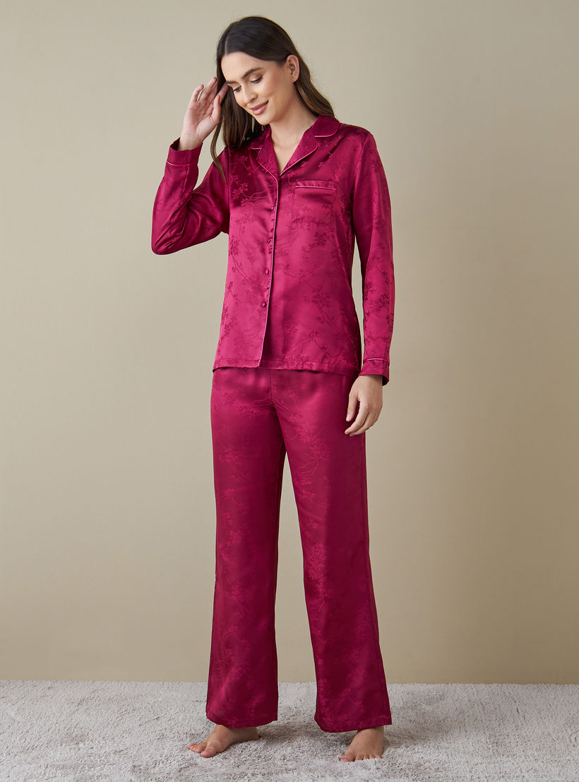 طقم بنطلون بيجاما وقميص بأكمام طويلة وطبعات-women-clothing-nightwear-pyjamas-longsets-image-1