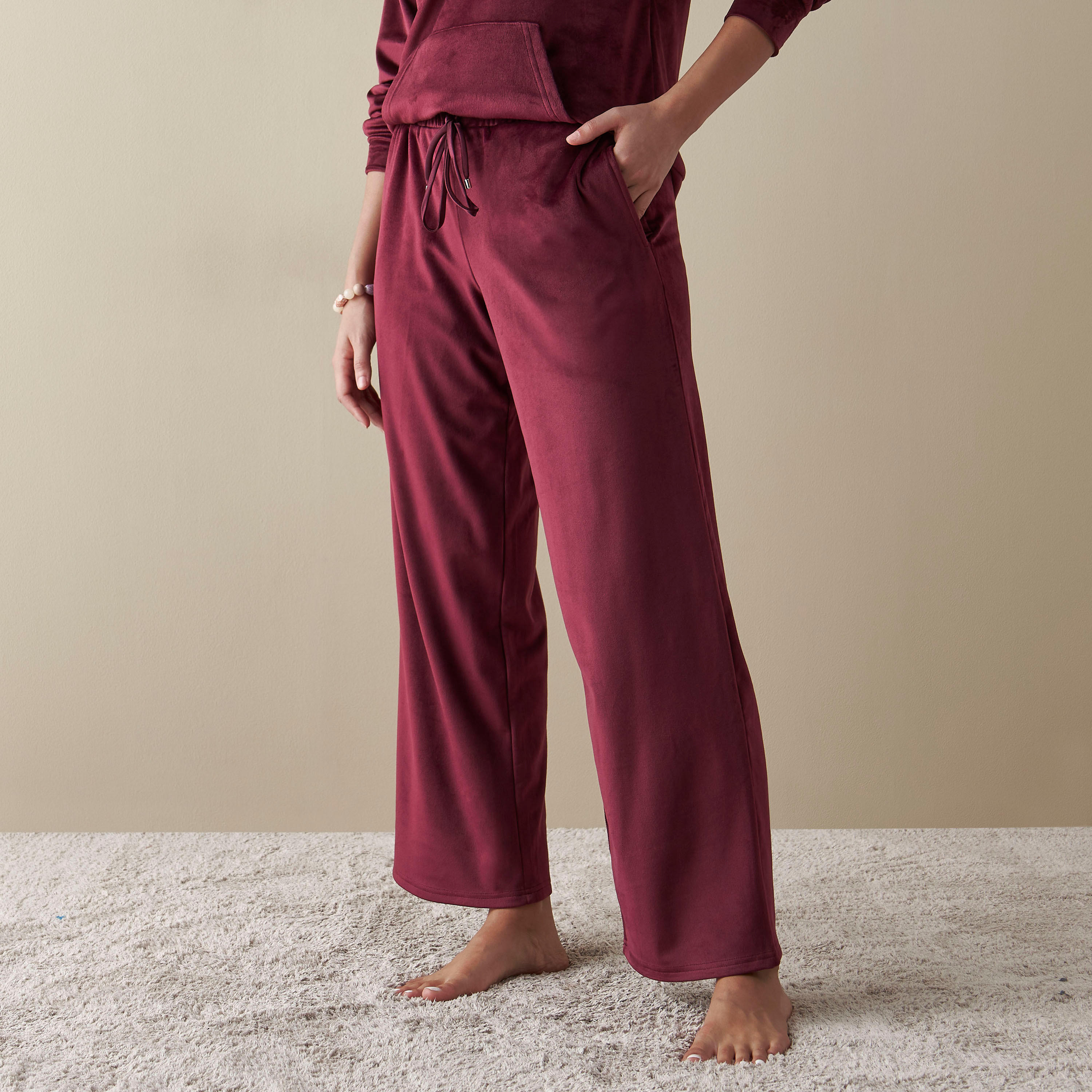 Solid Long Sleeves Hoodie and Pyjama Set-women-clothing-nightwear-pyjamas-longsets-image-4