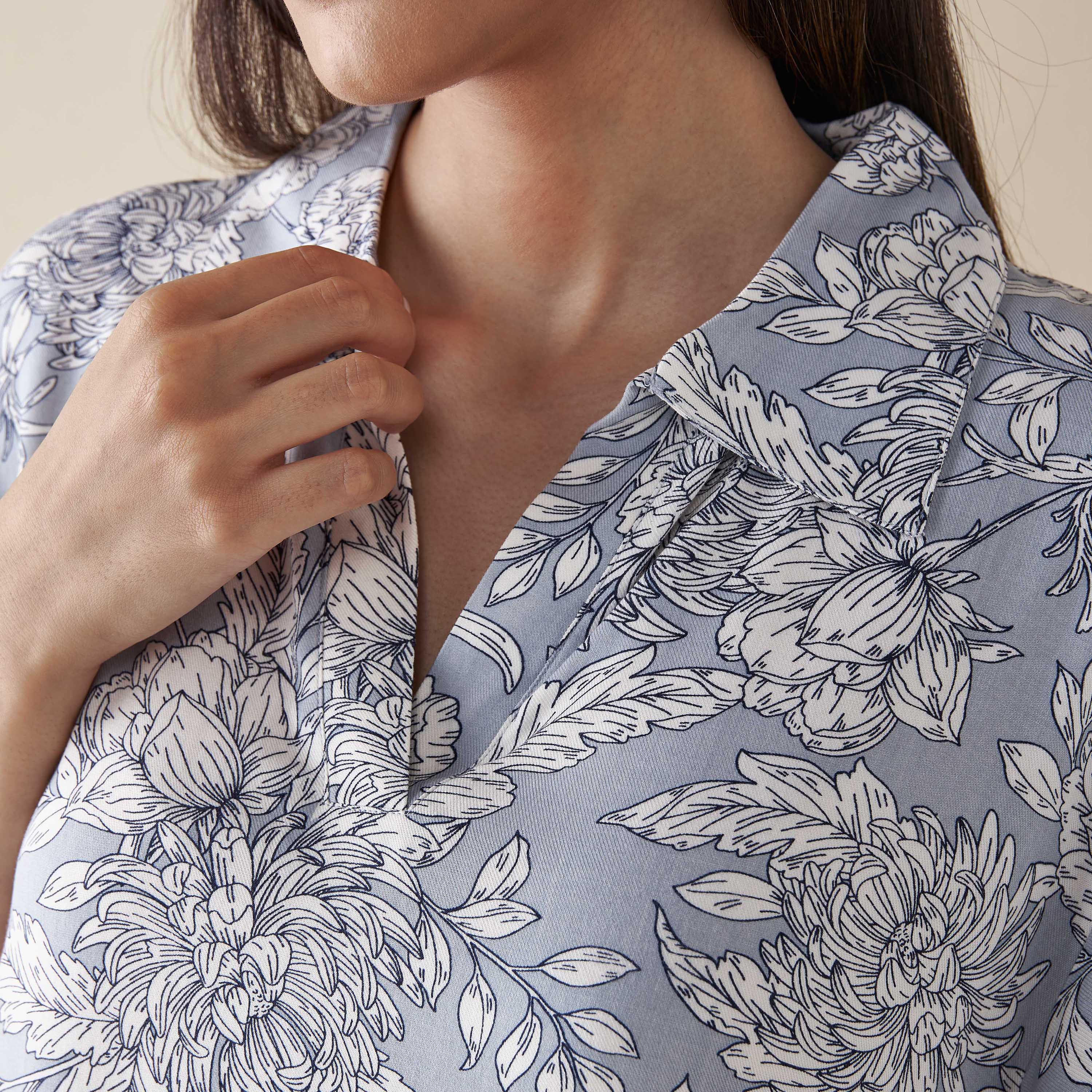 Set of 2 - Printed Night Gown with Collar and Short Sleeves-women-clothing-nightwear-nighties-image-5