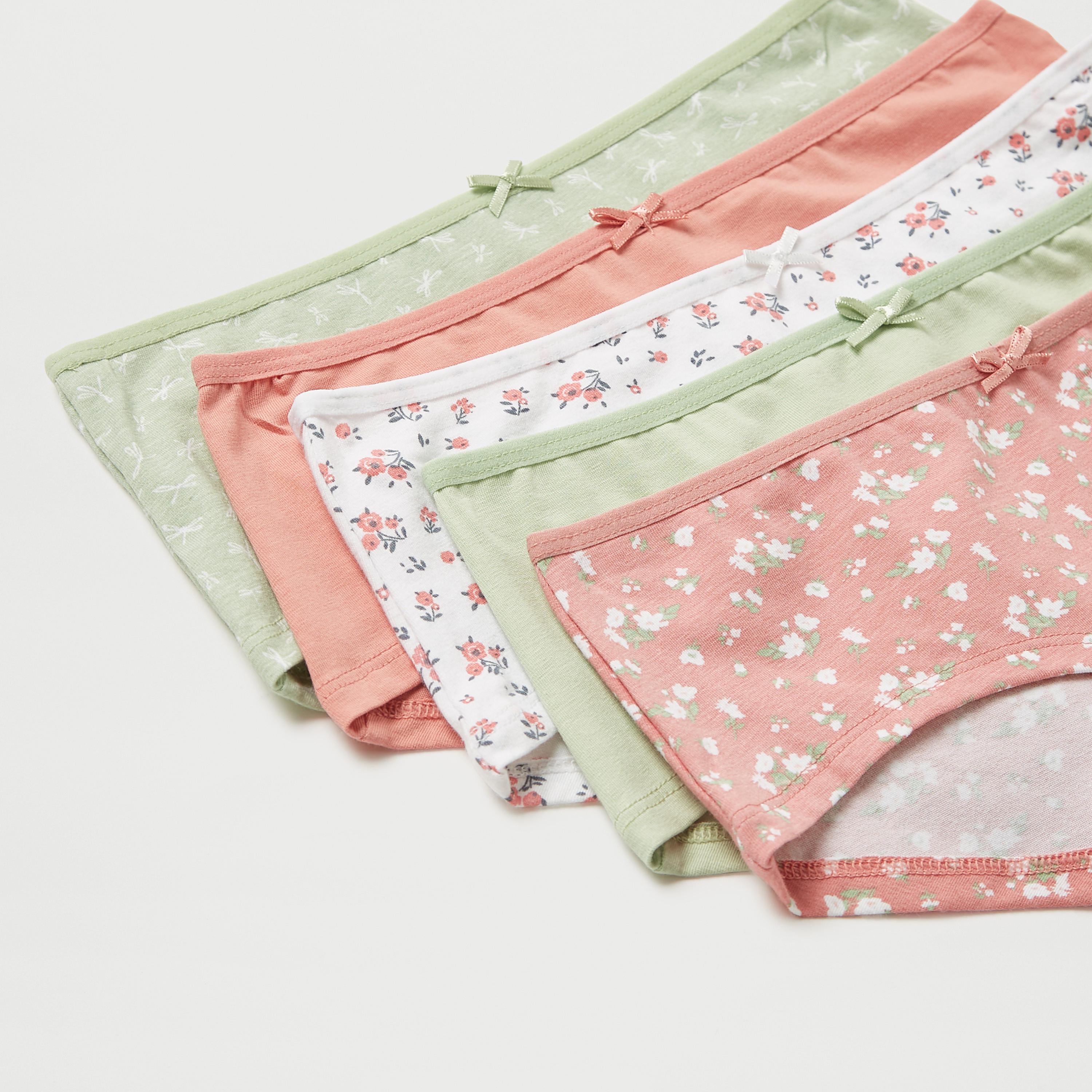 سراويل بوي شورت بخصر مطّاطي - طقم من 5 قطع متنوعة-women-clothing-lingerie-panties-image-9