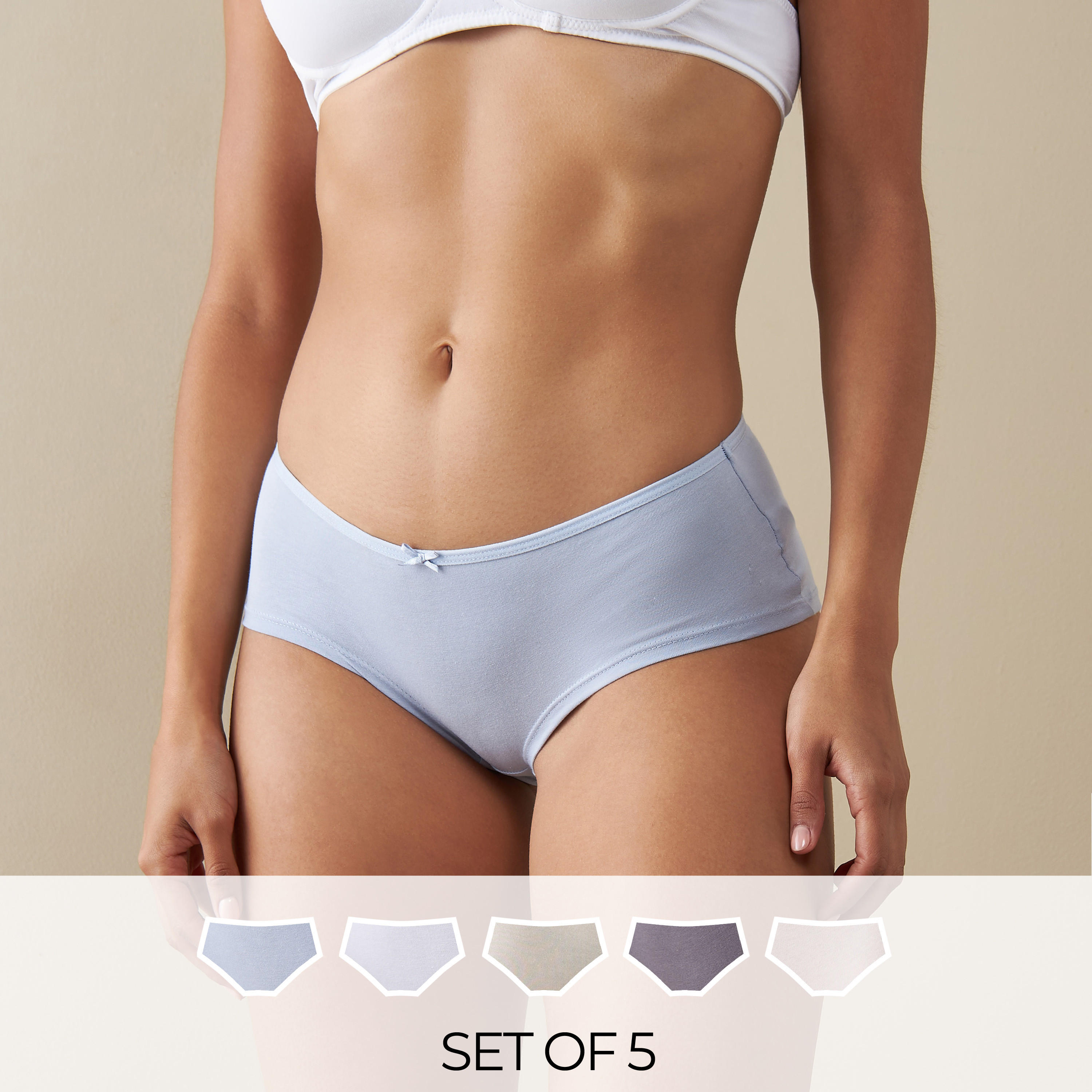 Set of 5 - Cheeksters with Bow Detail-women-clothing-lingerie-panties-image-1