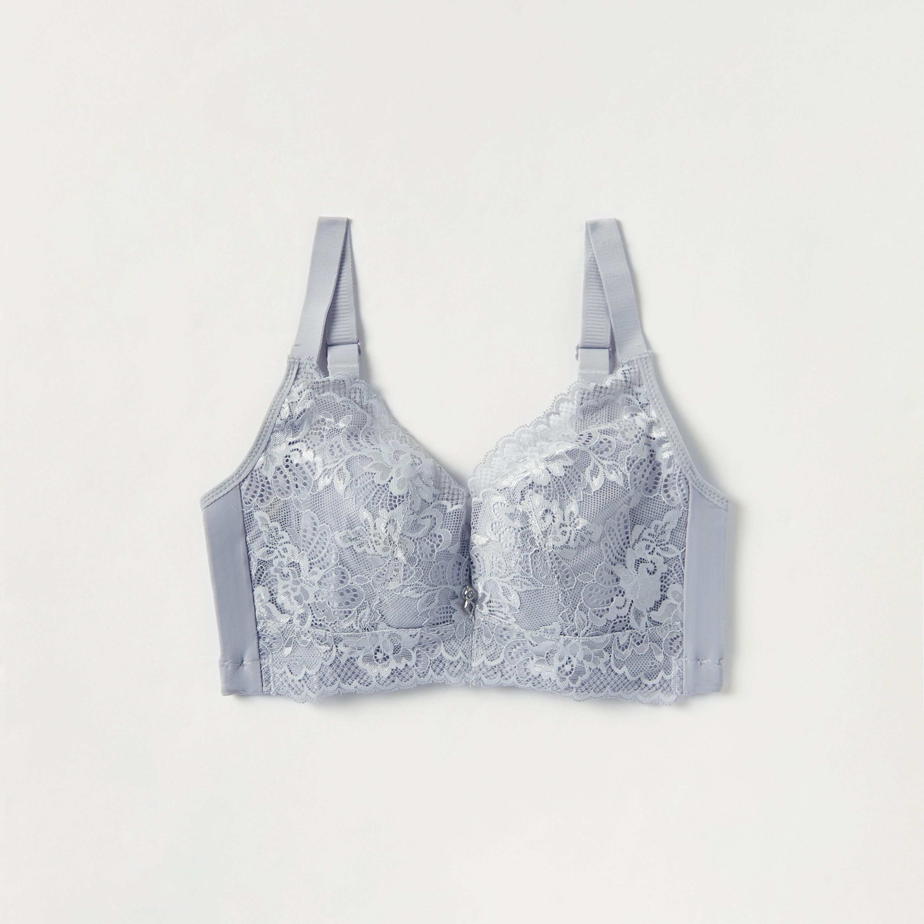 Lace Detail Comfort Bra with Hook and Eye Closure-women-clothing-lingerie-bras-image-5