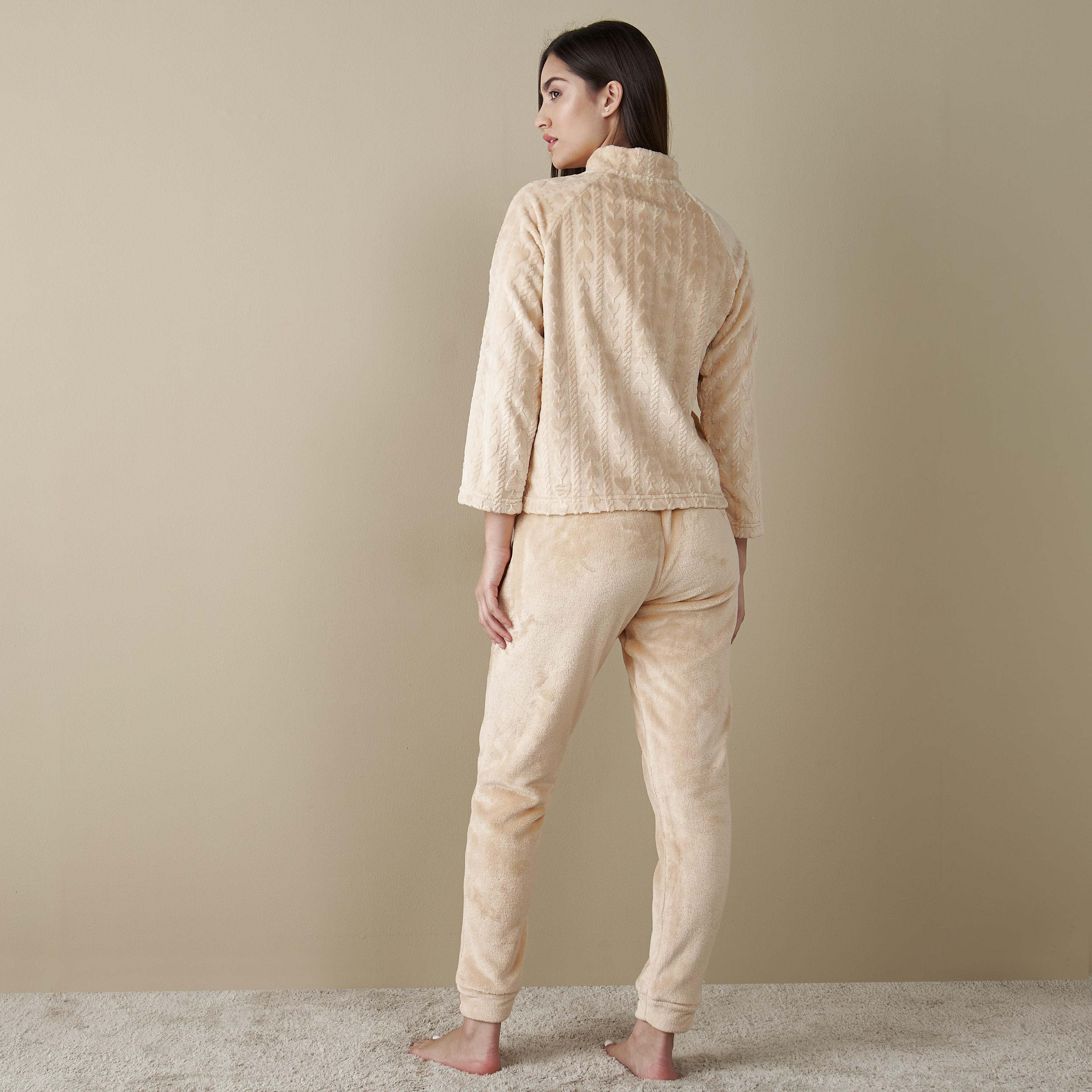 طقم بيجاما بارز الملمس وبلوزة-women-clothing-nightwear-pyjamas-longsets-image-4