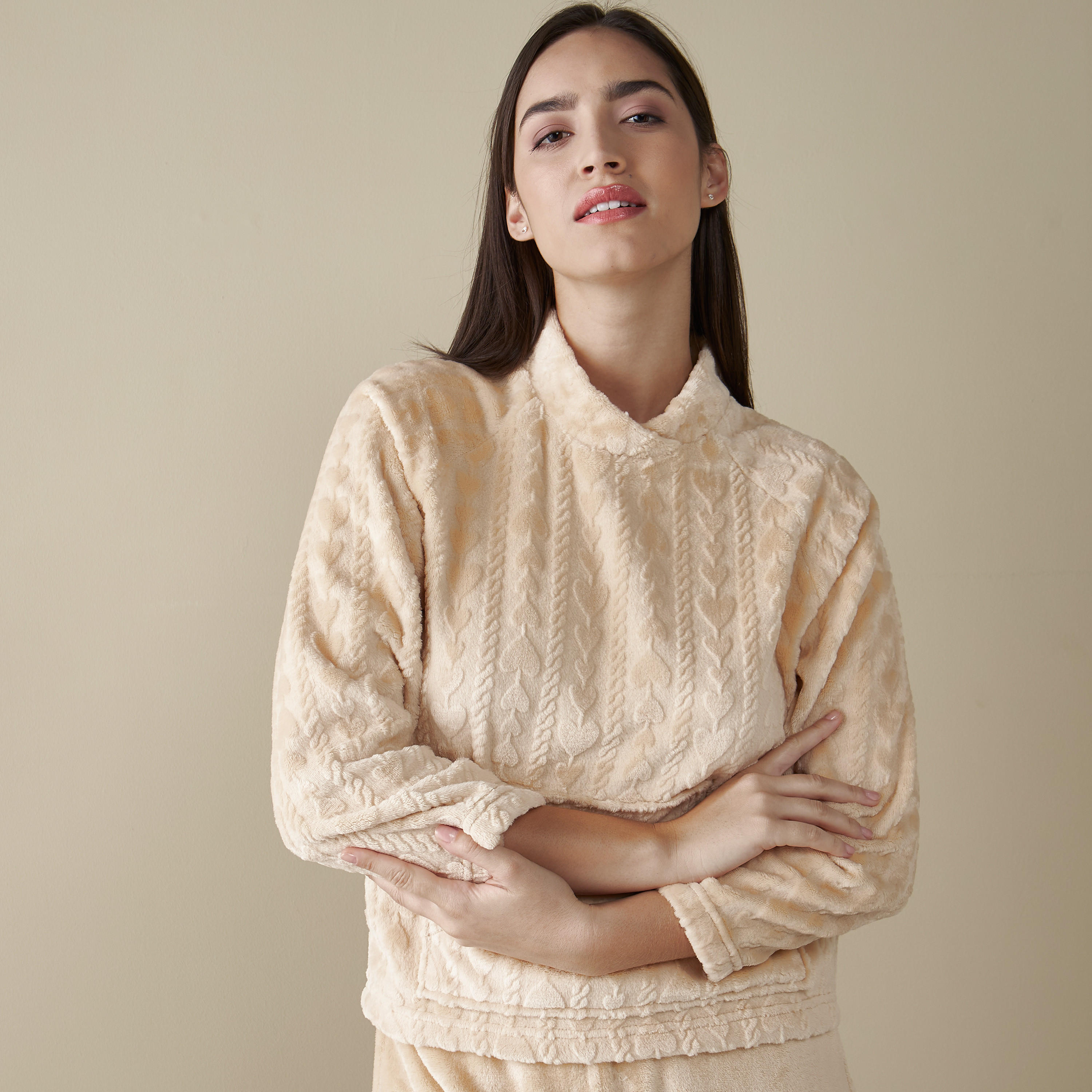 طقم بيجاما بارز الملمس وبلوزة-women-clothing-nightwear-pyjamas-longsets-image-3