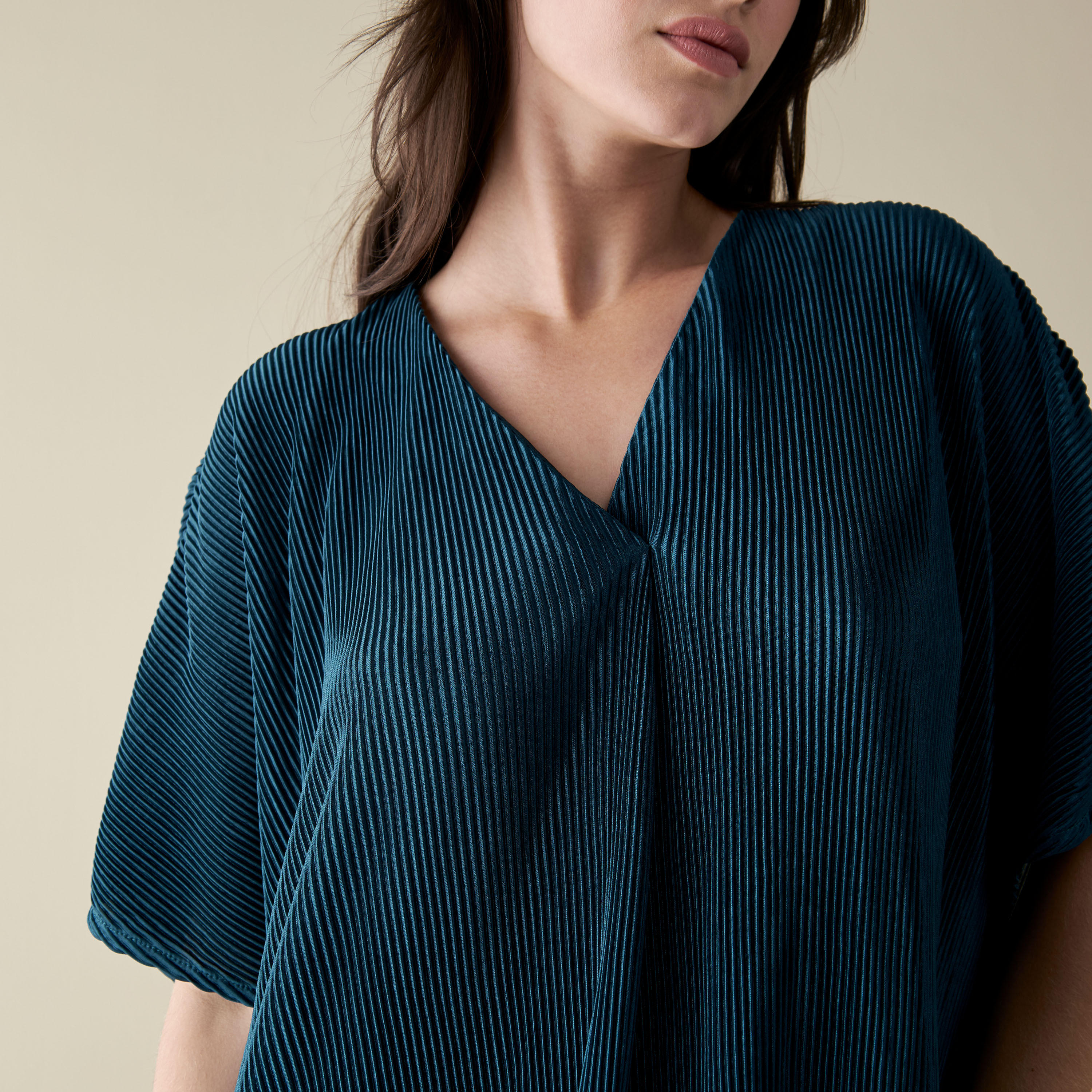 قميص نوم قفطان بارز الملمس بياقة V-women-clothing-nightwear-nighties-image-1