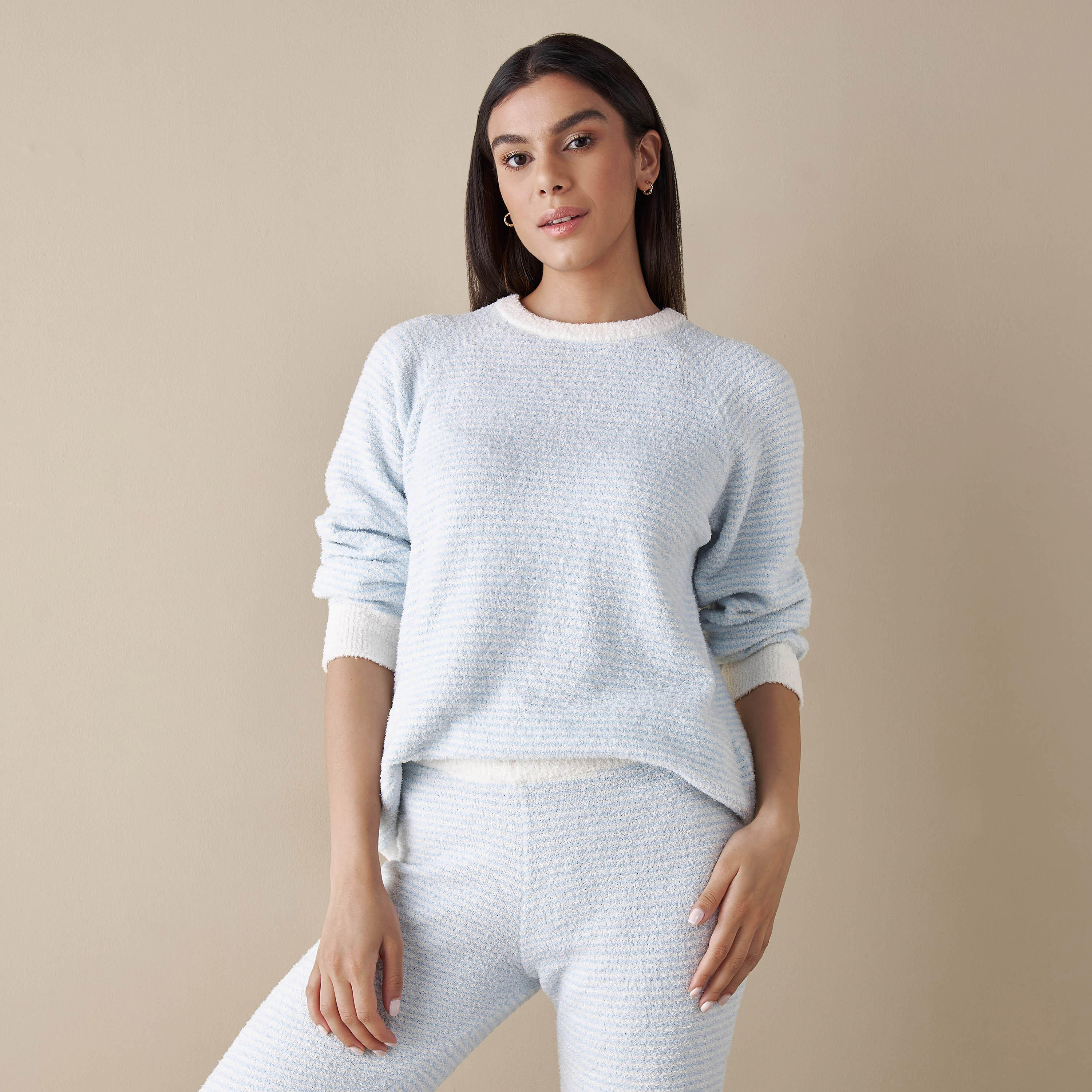 Textured Top with Crew Neck and Long Sleeves-women-clothing-nightwear-pyjamas-tops-image-5