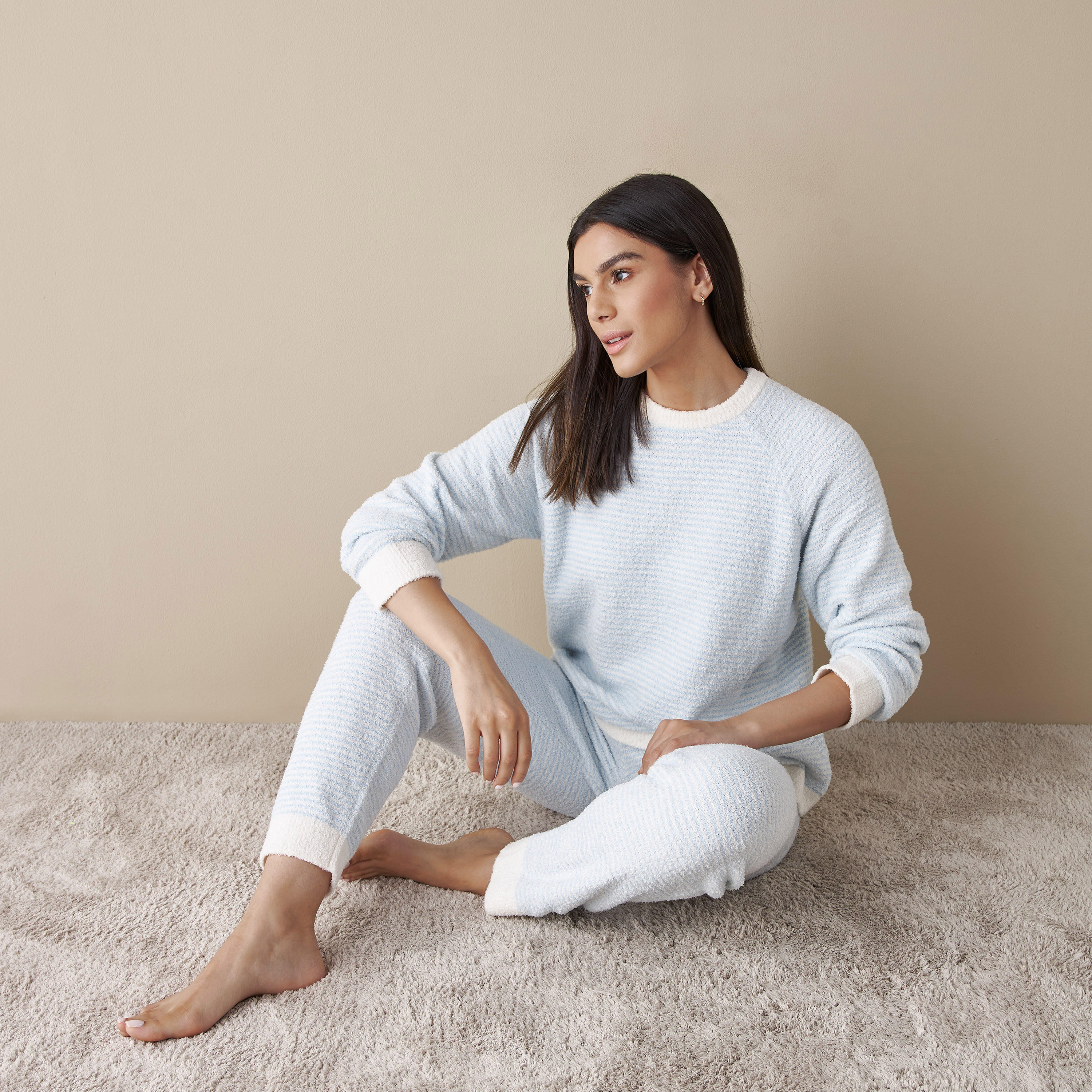 Textured Top with Crew Neck and Long Sleeves-women-clothing-nightwear-pyjamas-tops-image-6
