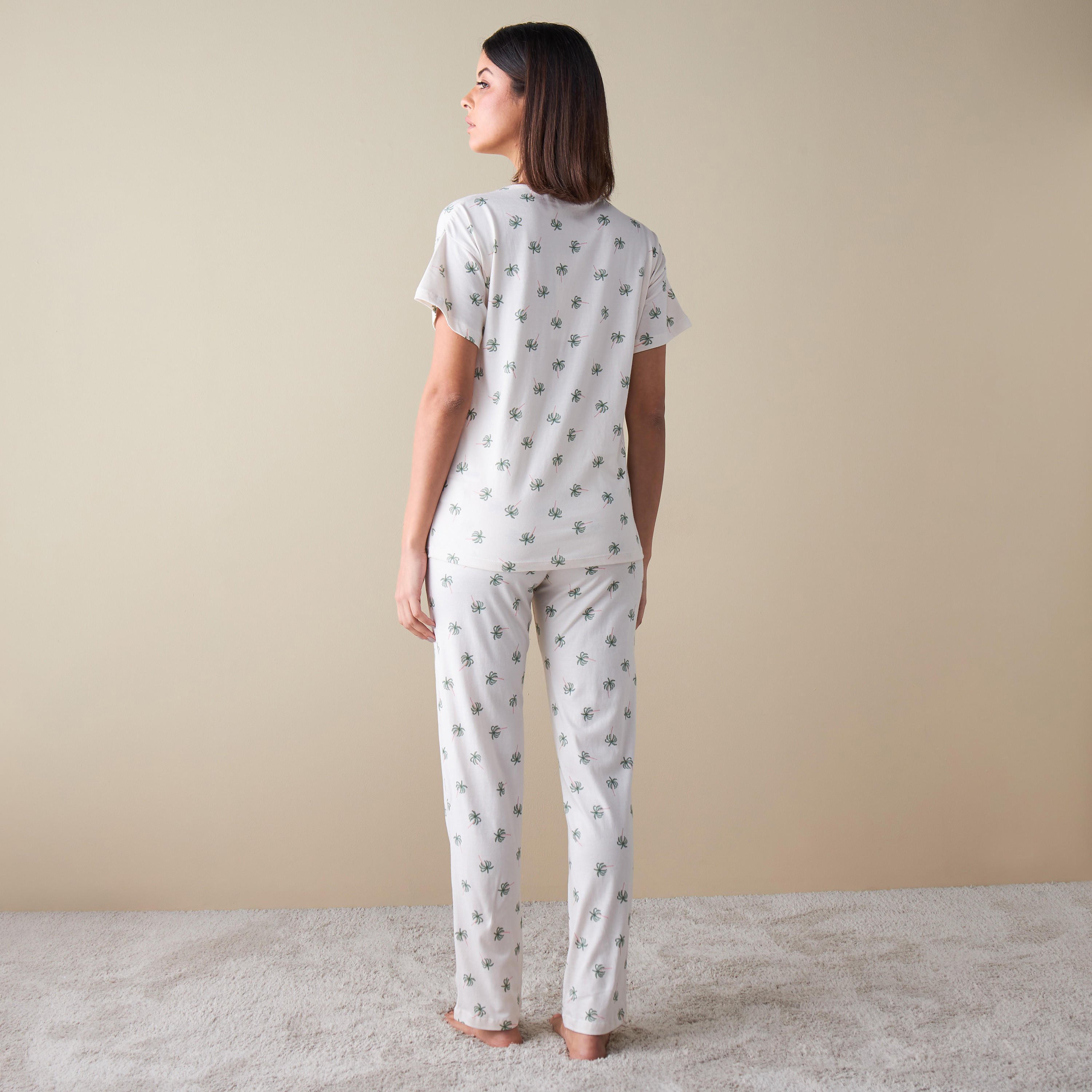 All-Over Print T-shirt and Pyjama Set-women-clothing-nightwear-pyjamas-longsets-image-2