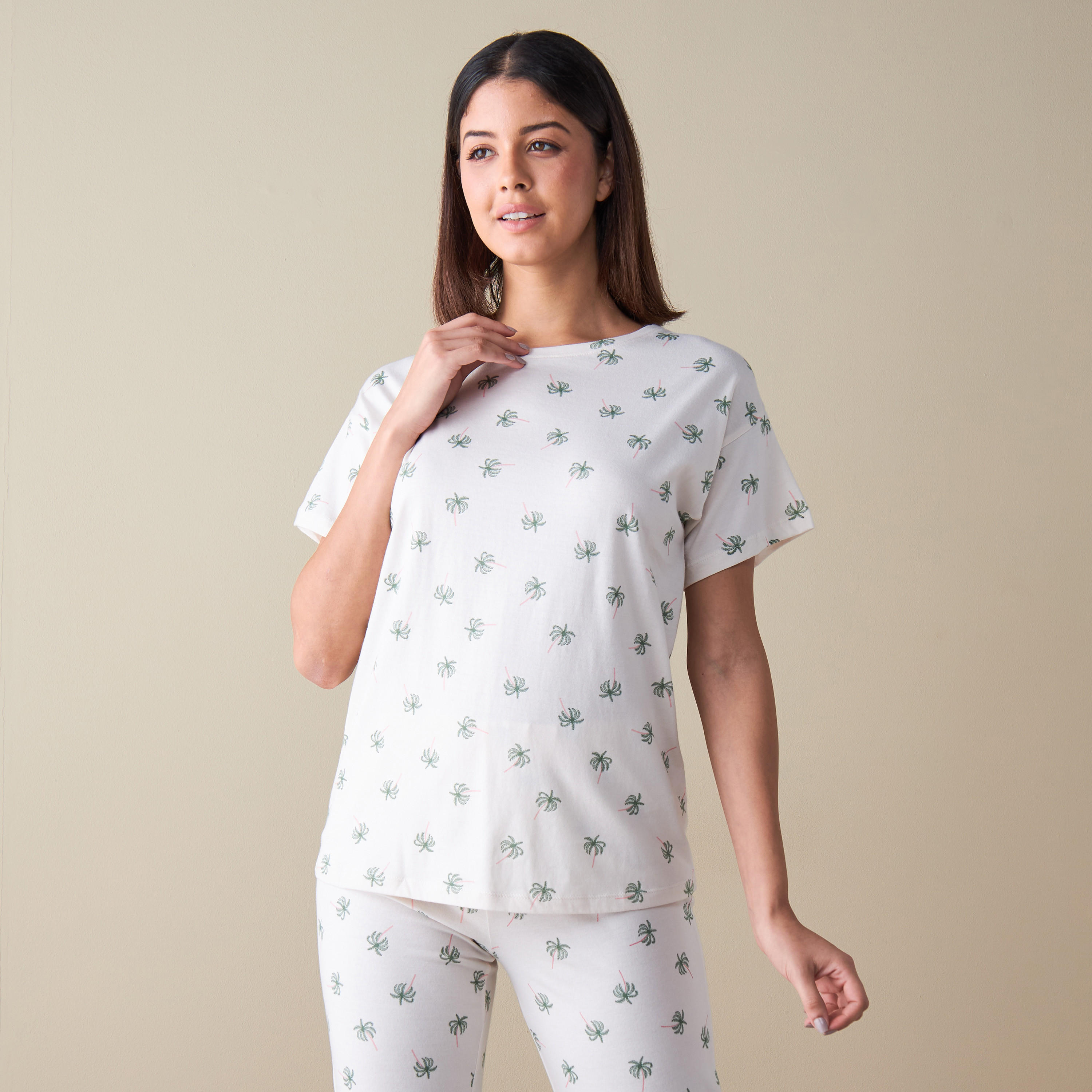 All-Over Print T-shirt and Pyjama Set-women-clothing-nightwear-pyjamas-longsets-image-3