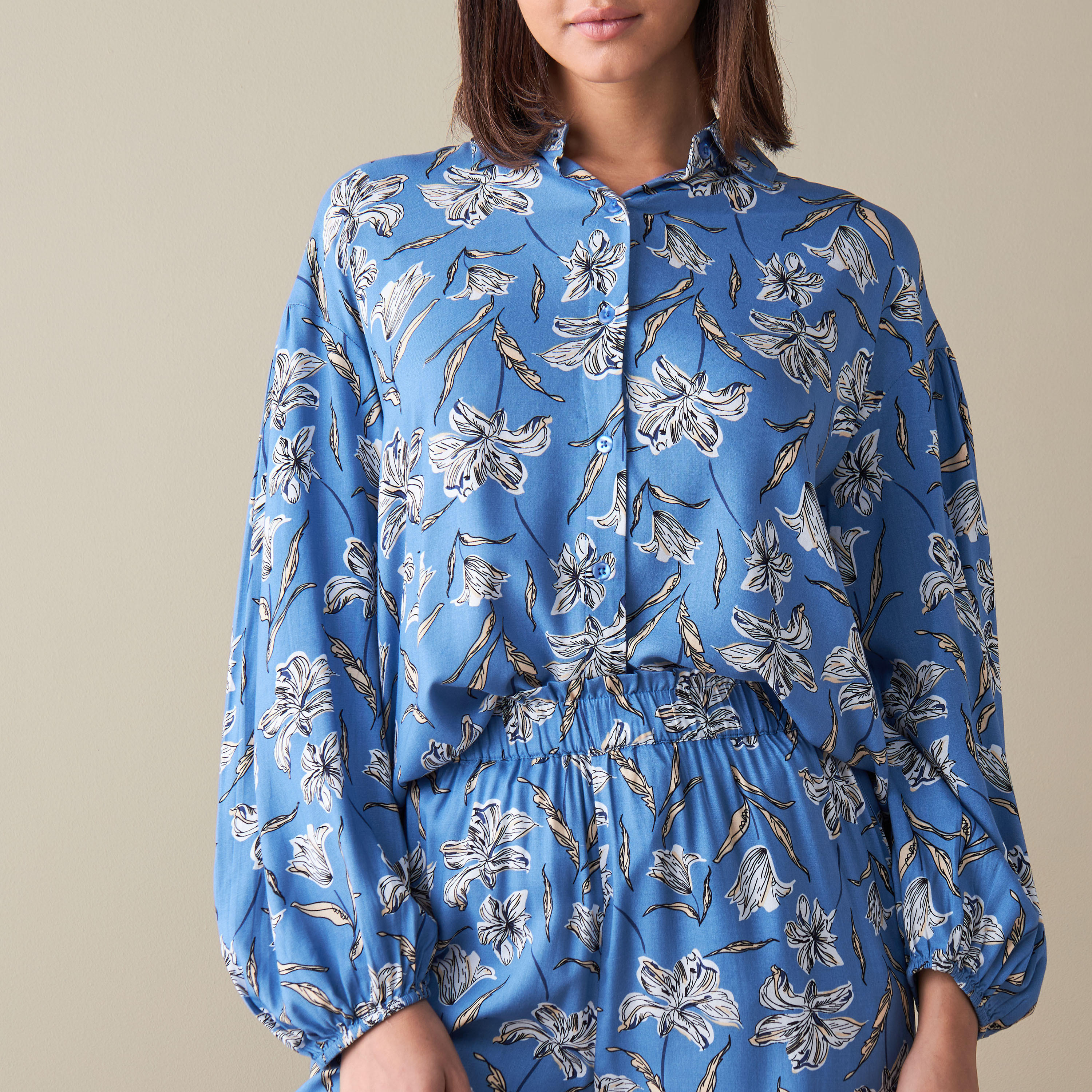 طقم بنطلون بيجاما وقميص بطبعات-women-clothing-nightwear-pyjamas-longsets-image-5