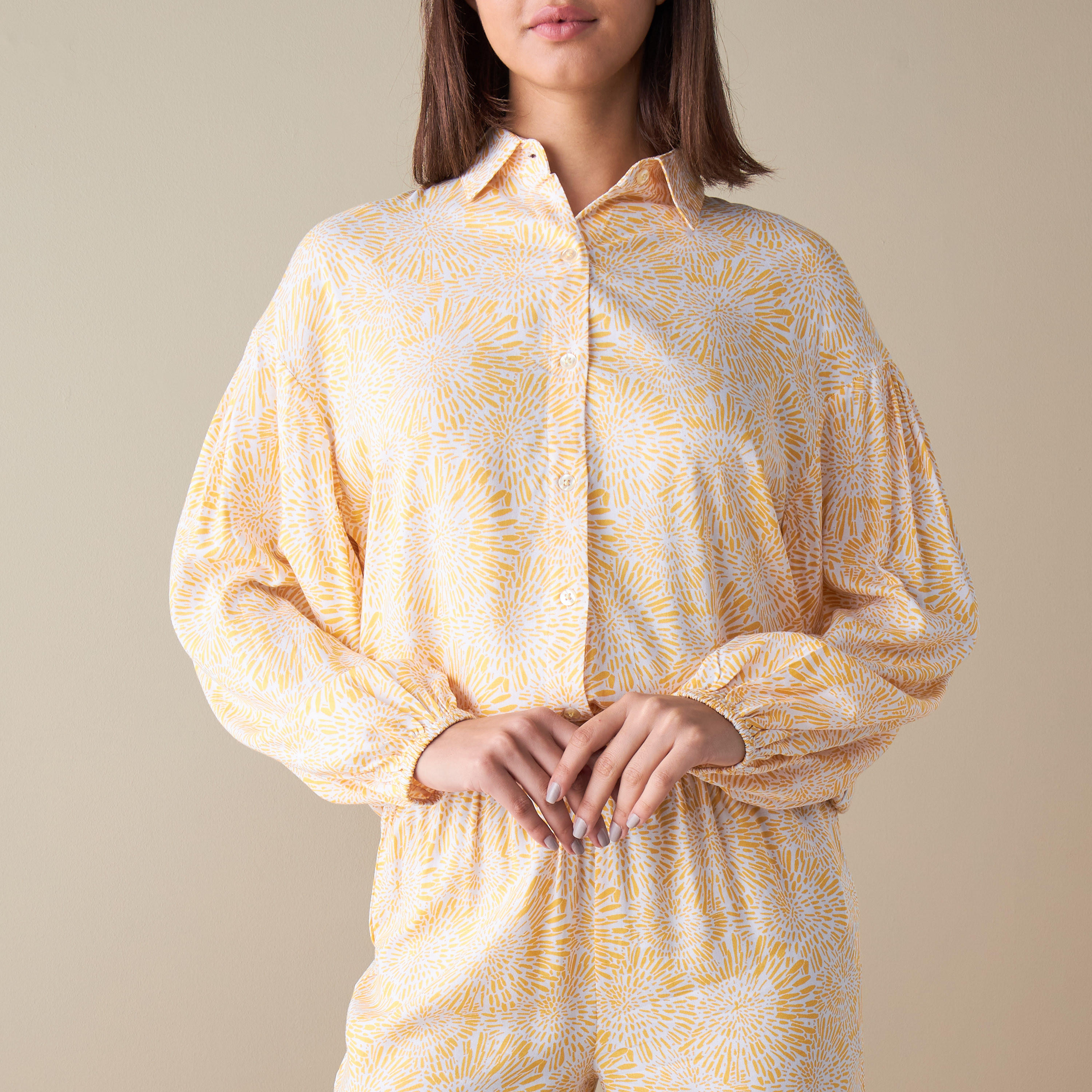 طقم بنطلون بيجاما وقميص بطبعات أزهار-women-clothing-nightwear-pyjamas-longsets-image-5