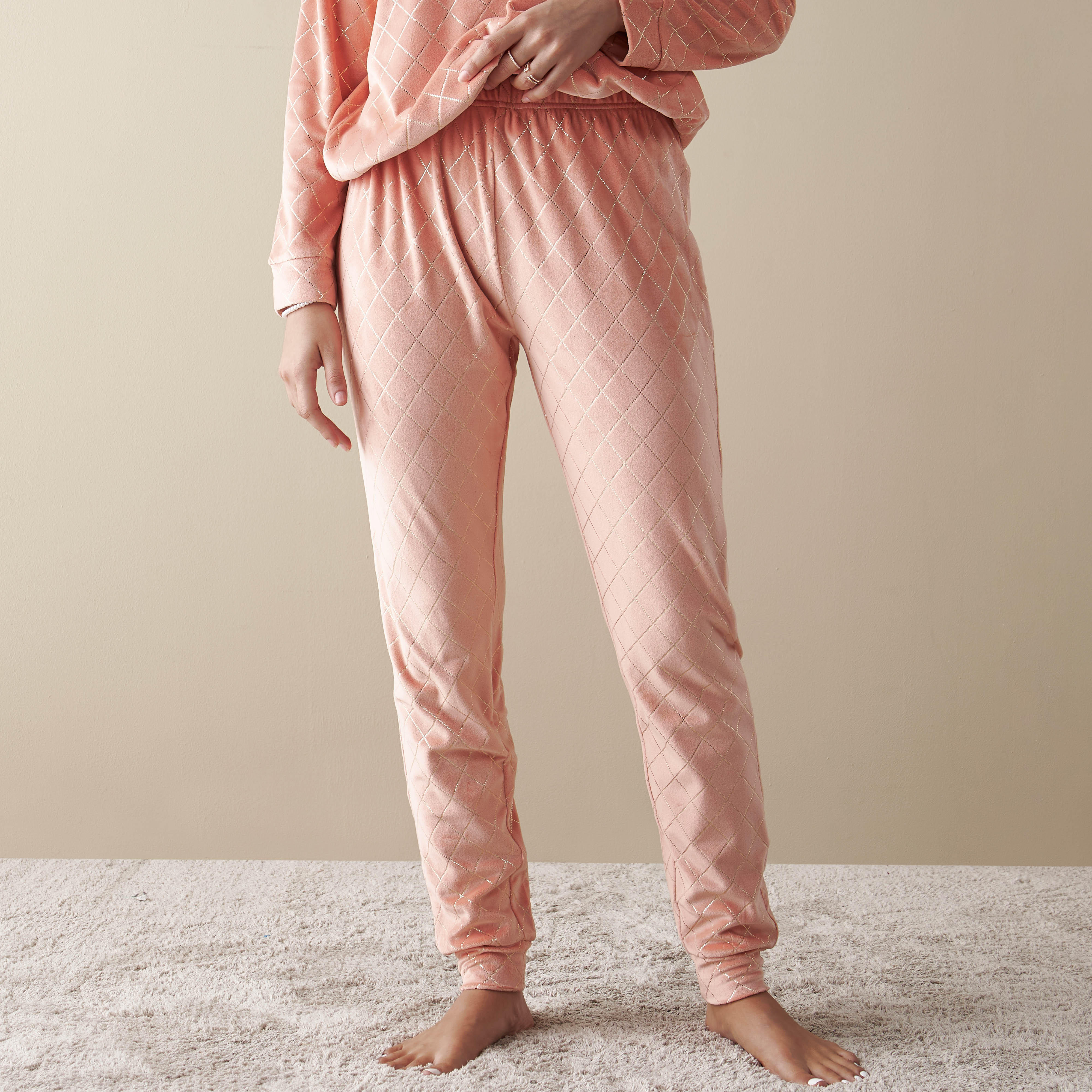 Textured Long Sleeves Top and Pyjama Set-women-clothing-nightwear-pyjamas-longsets-image-4