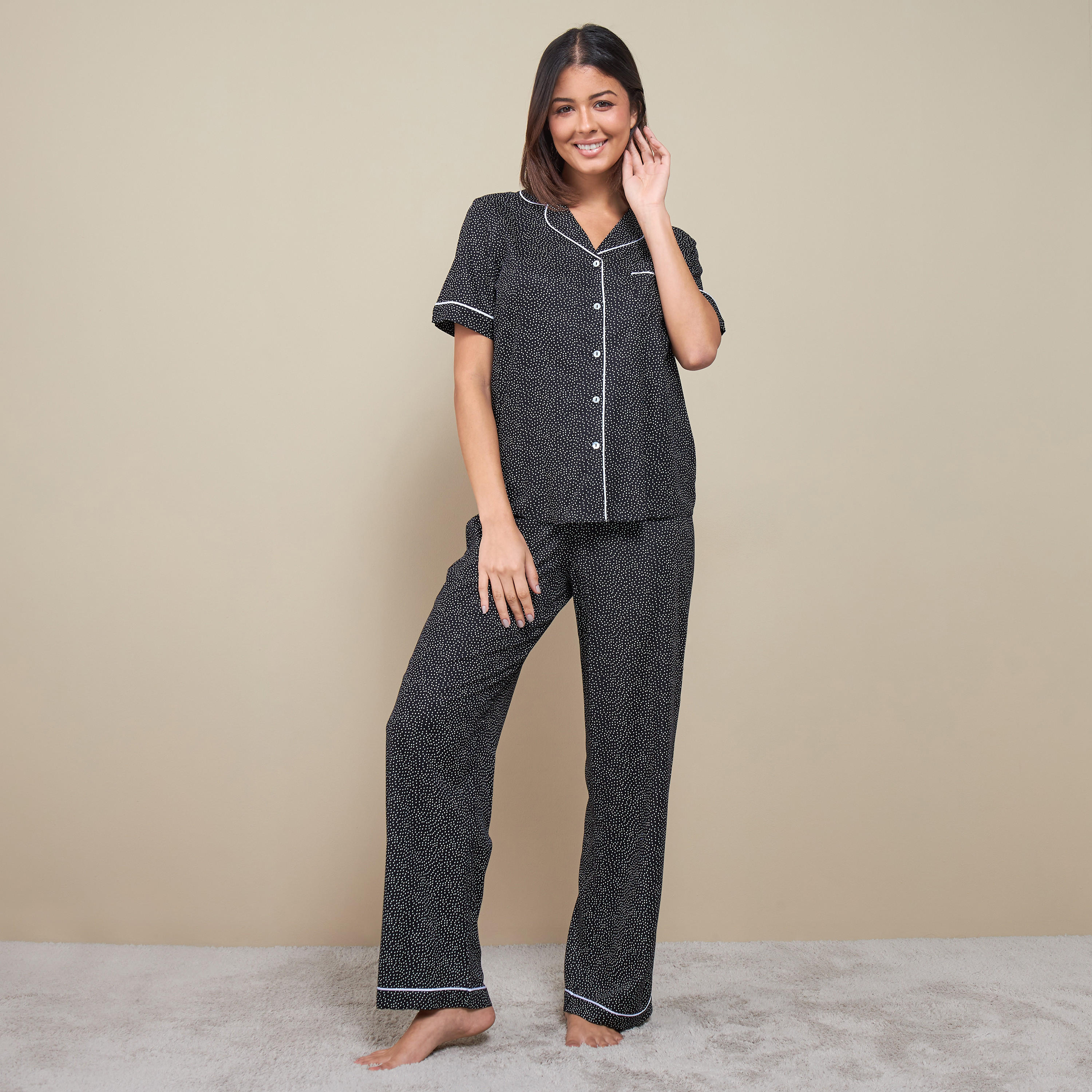 All-Over Print Shirt and Pyjama Set-women-clothing-nightwear-pyjamas-longsets-image-1