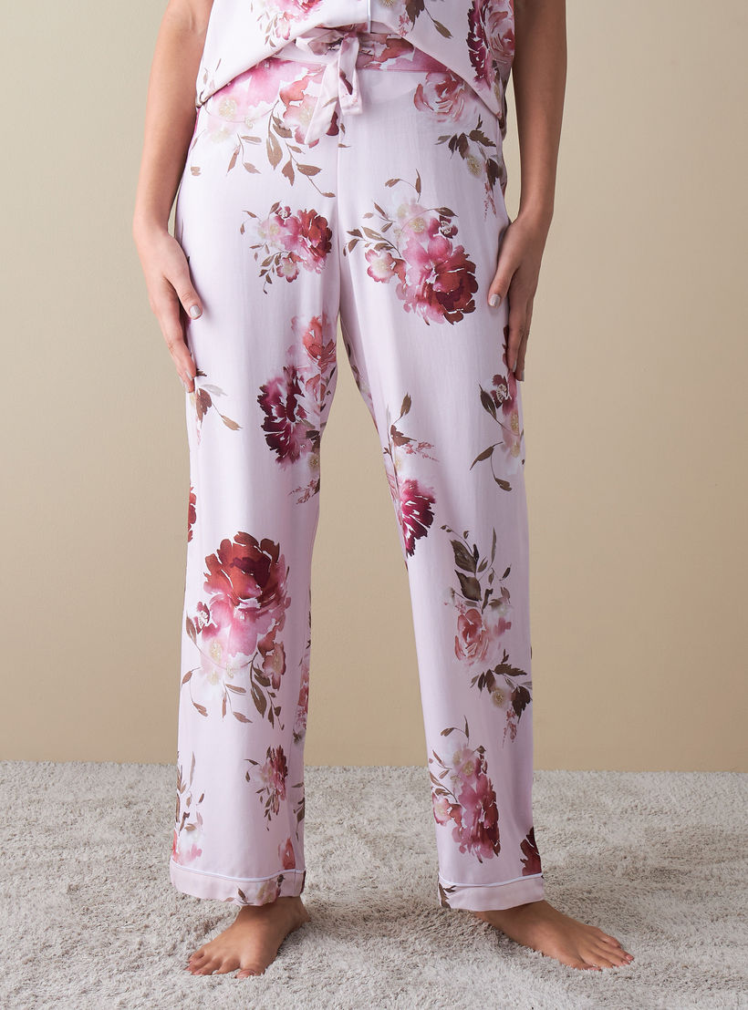 طقم بنطلون بيجاما وقميص بطبعات-women-clothing-nightwear-pyjamas-longsets-image-4