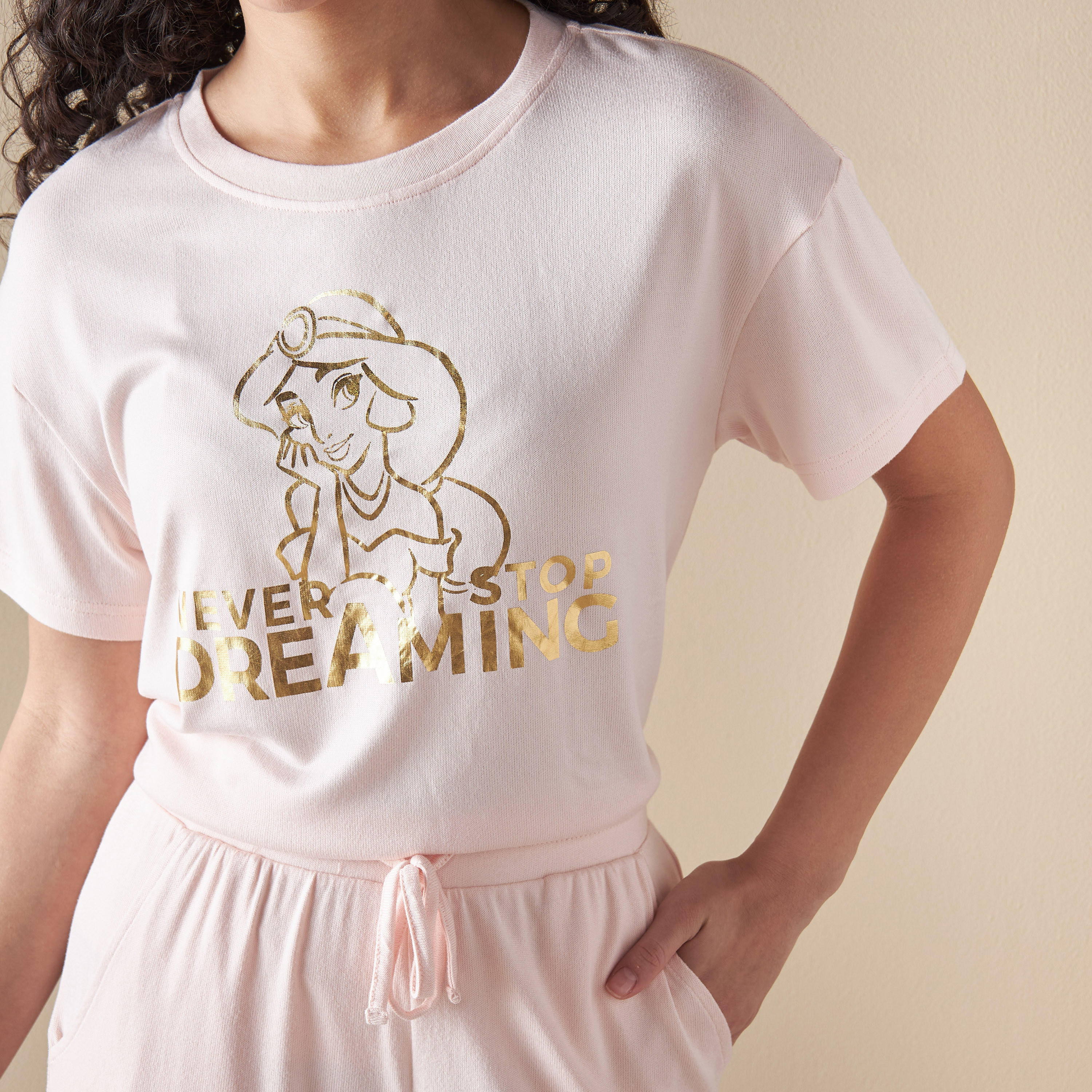طقم بنطلون بيجاما وتيشيرت بطبعات-women-clothing-nightwear-pyjamas-longsets-image-1