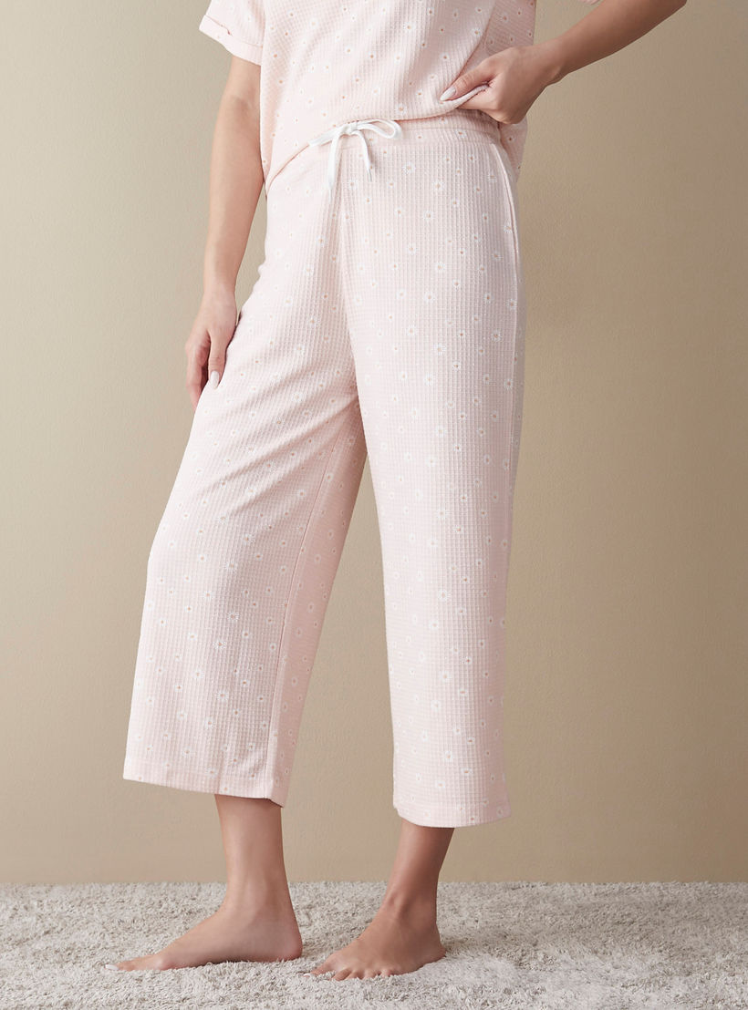 طقم بنطلون بيجاما وتيشيرت بطبعات زهرية-women-clothing-nightwear-pyjamas-longsets-image-2