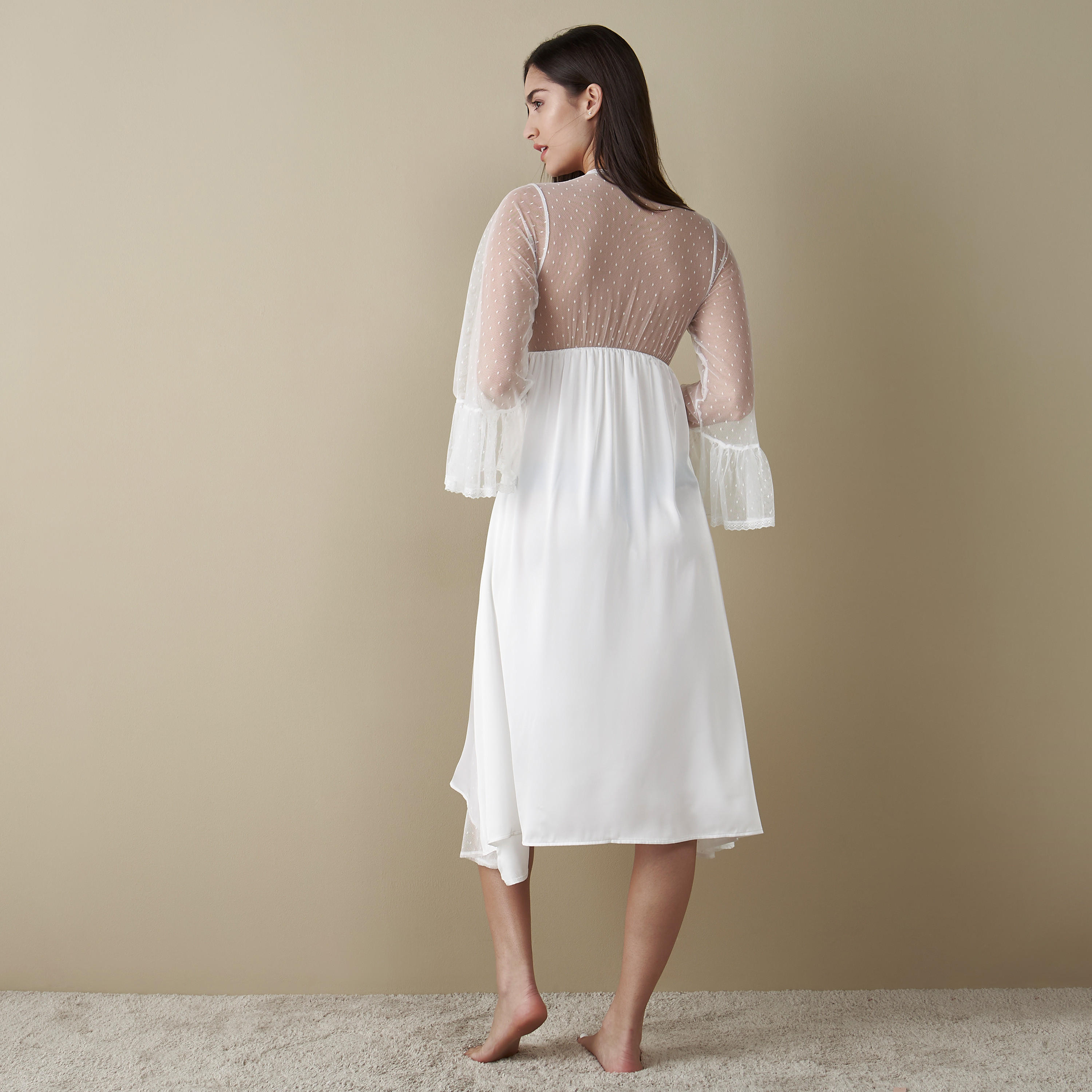 فستان بتفاصيل ترتر ودانتيل وأربطة-women-clothing-nightwear-nighties-image-2