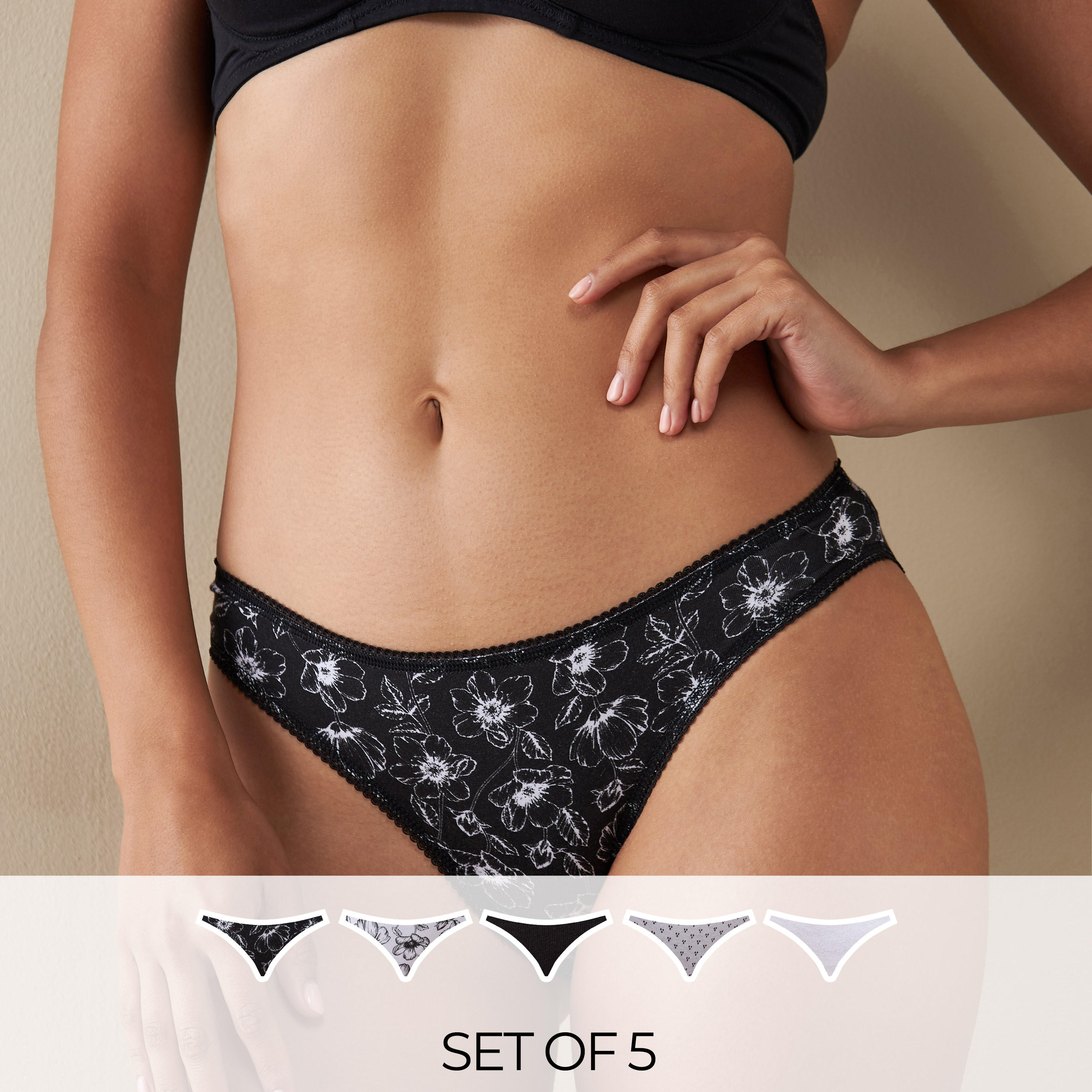Pack of 5 - Assorted Bikini Briefs-women-clothing-lingerie-panties-image-1