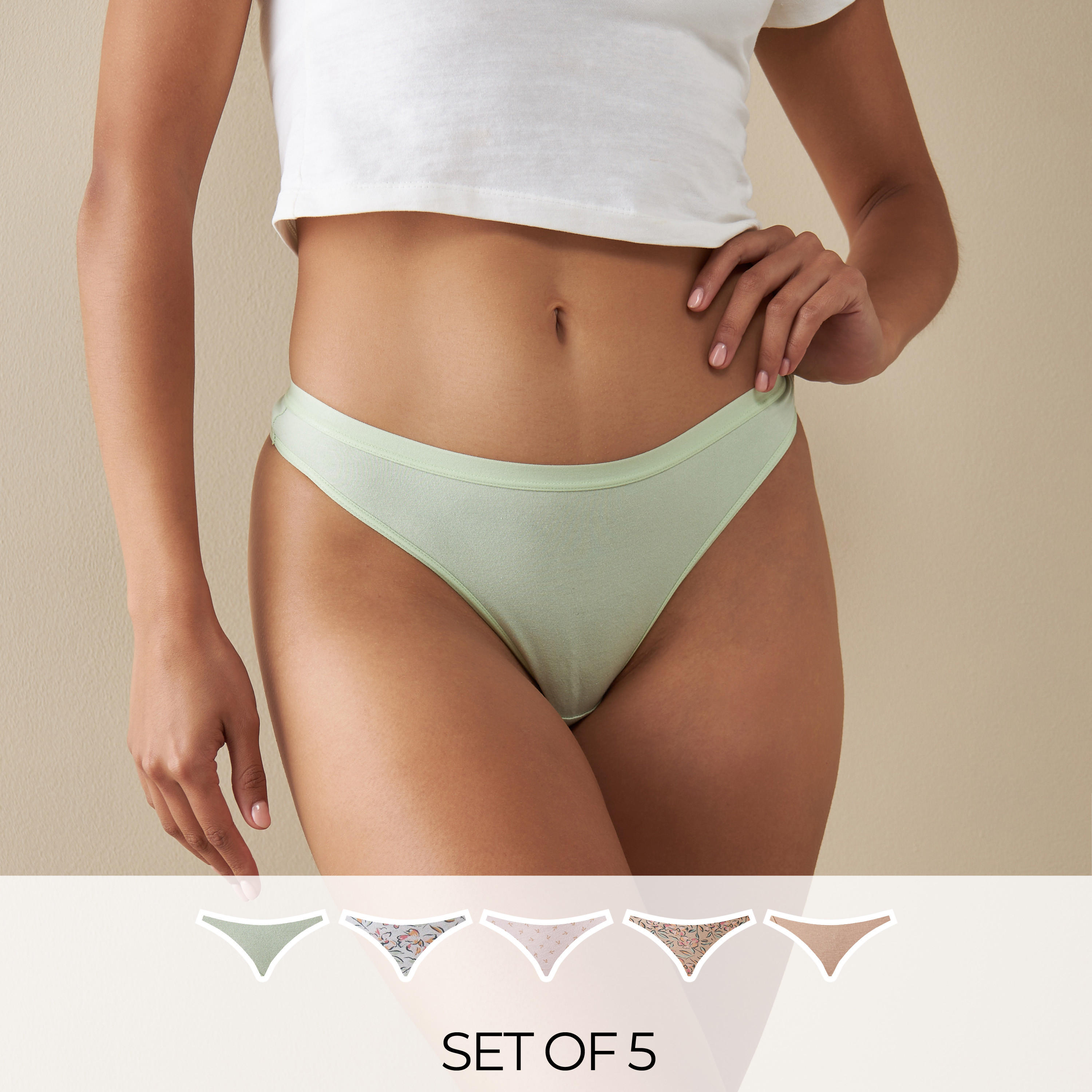 Pack of 5 - Assorted Thongs-women-clothing-lingerie-panties-image-1