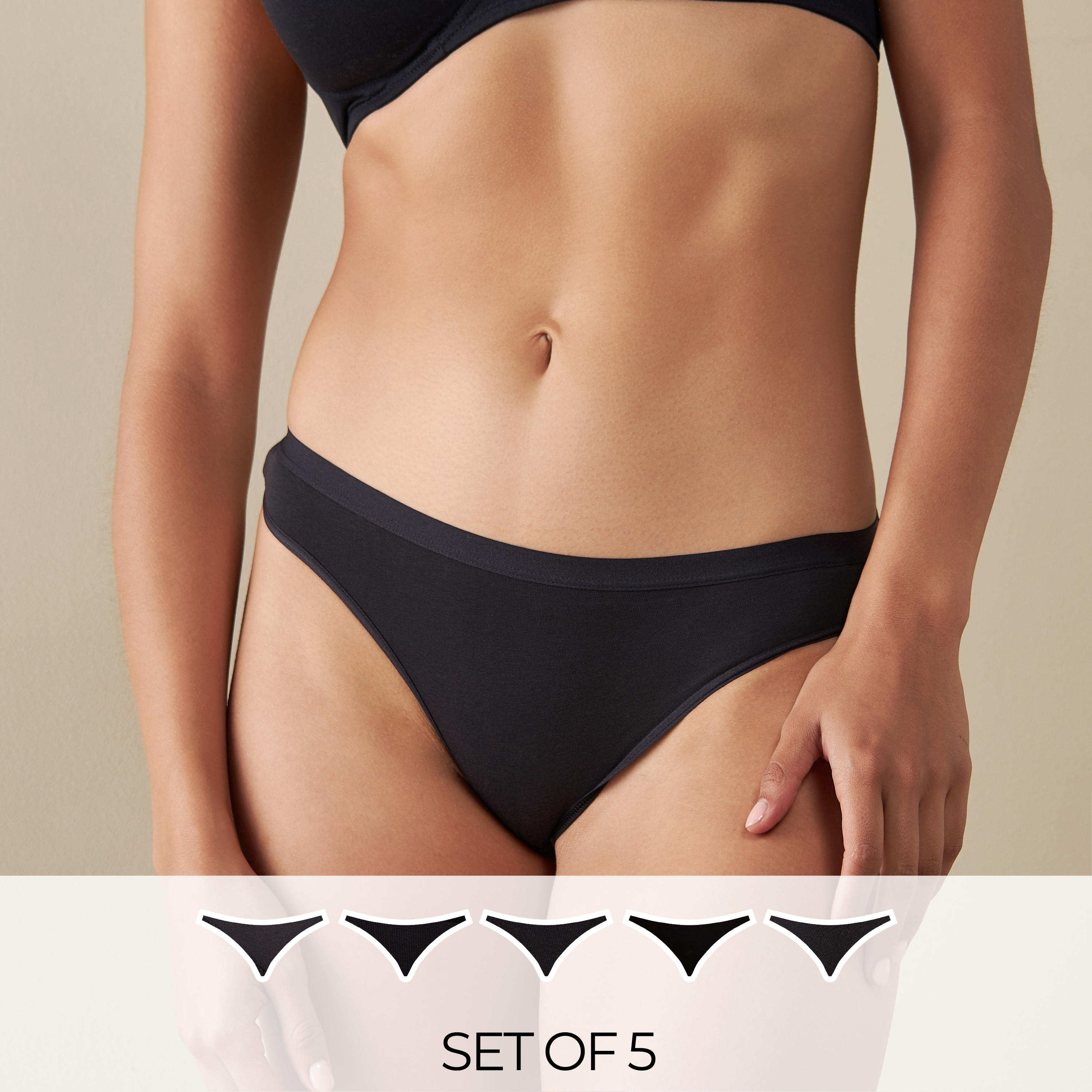 سروال بكيني داخلي - عبوة 5 قطع متنوعة-women-clothing-lingerie-panties-image-10