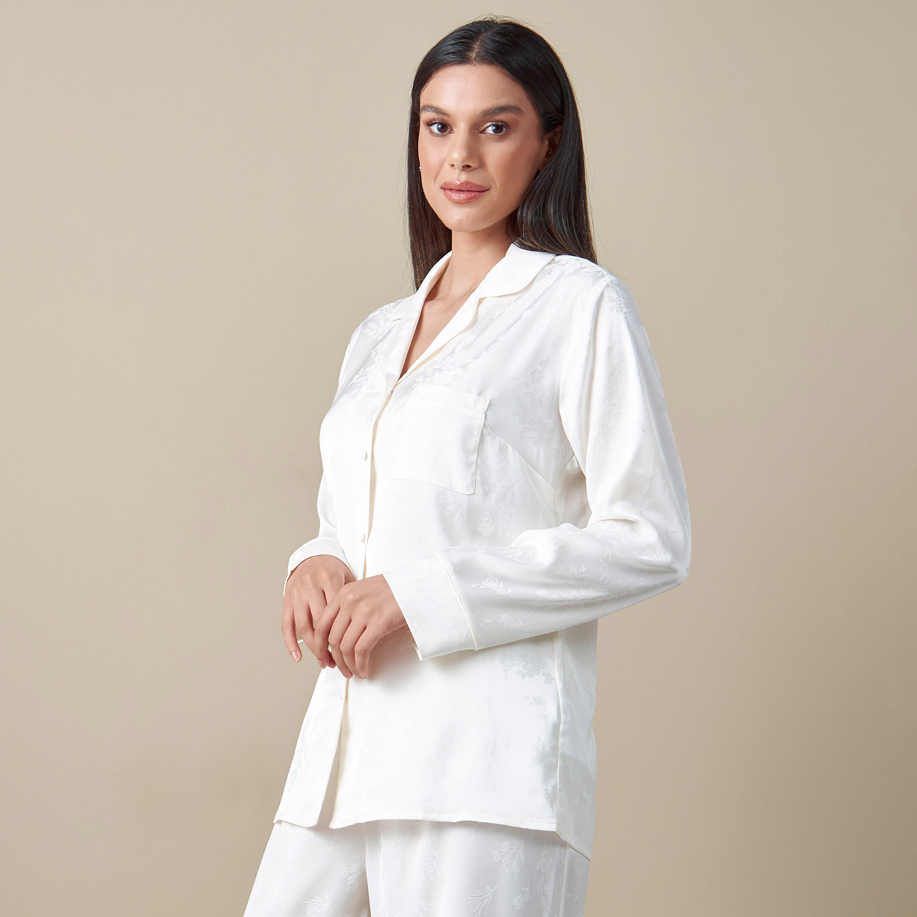 Floral Textured Shirt and Pyjama Set-women-clothing-nightwear-pyjamas-longsets-image-3