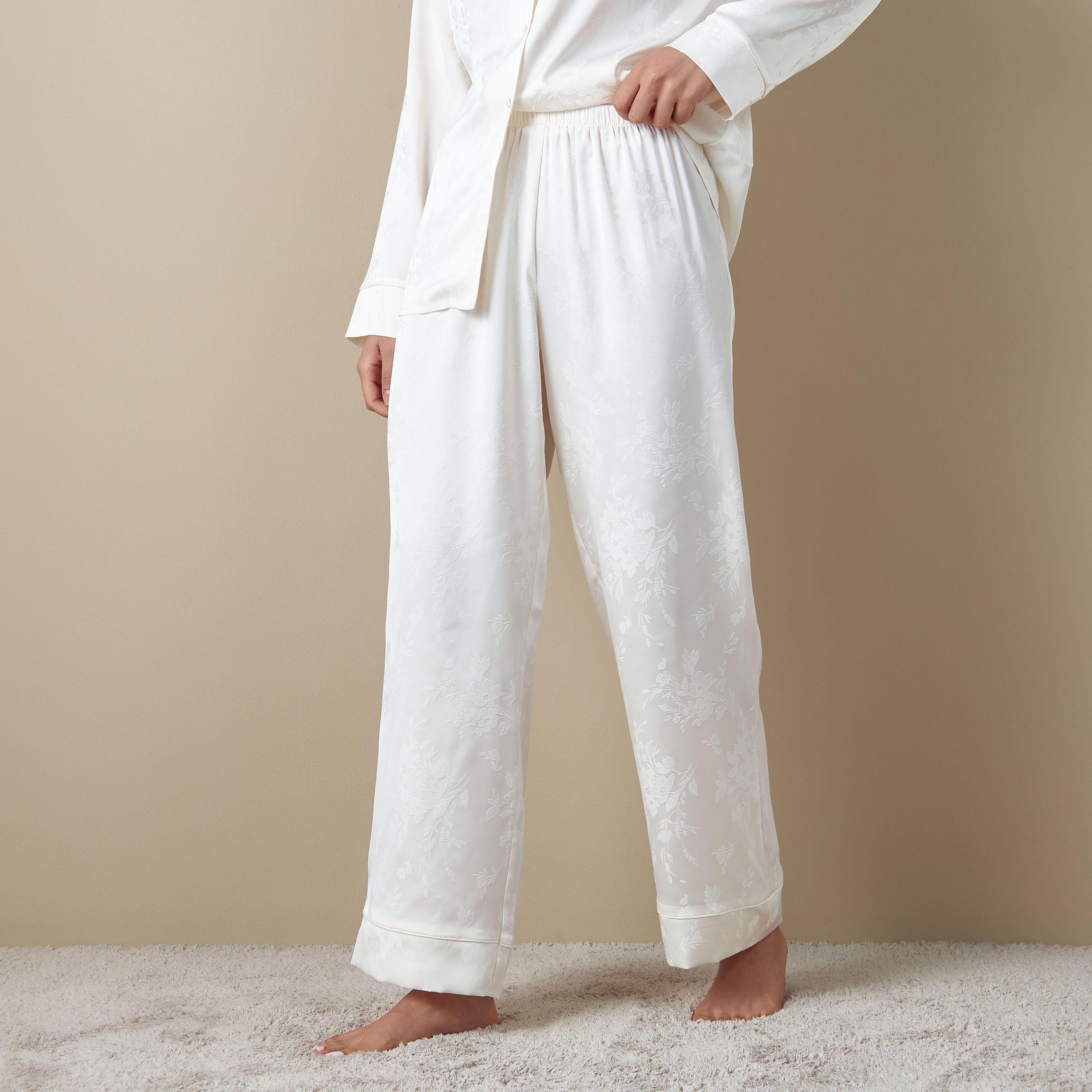 Floral Textured Shirt and Pyjama Set-women-clothing-nightwear-pyjamas-longsets-image-4