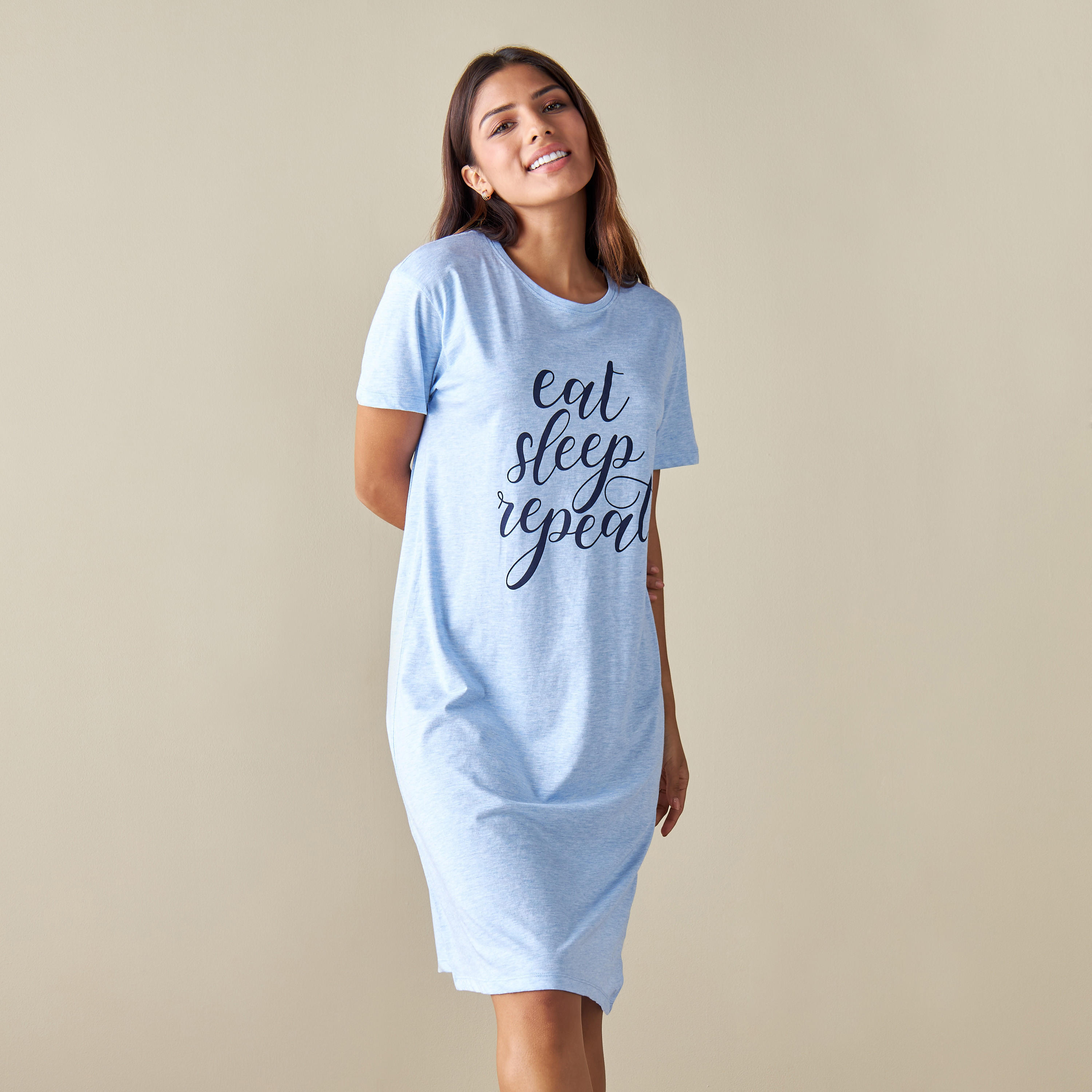 قميص نوم بأكمام قصيرة وطبعات-women-clothing-nightwear-nighties-image-1