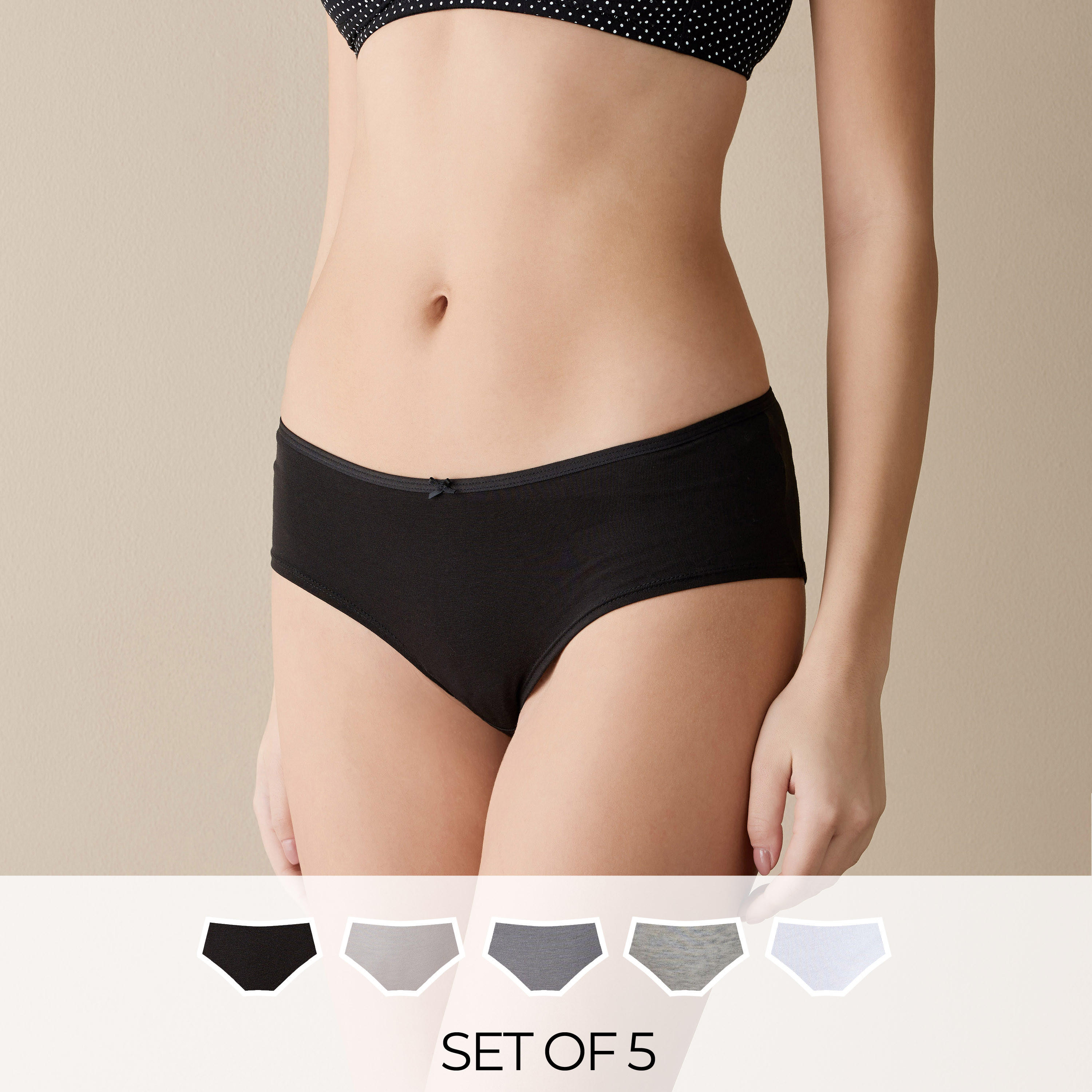 Set of 5 - Hipster Briefs-women-clothing-lingerie-panties-image-1