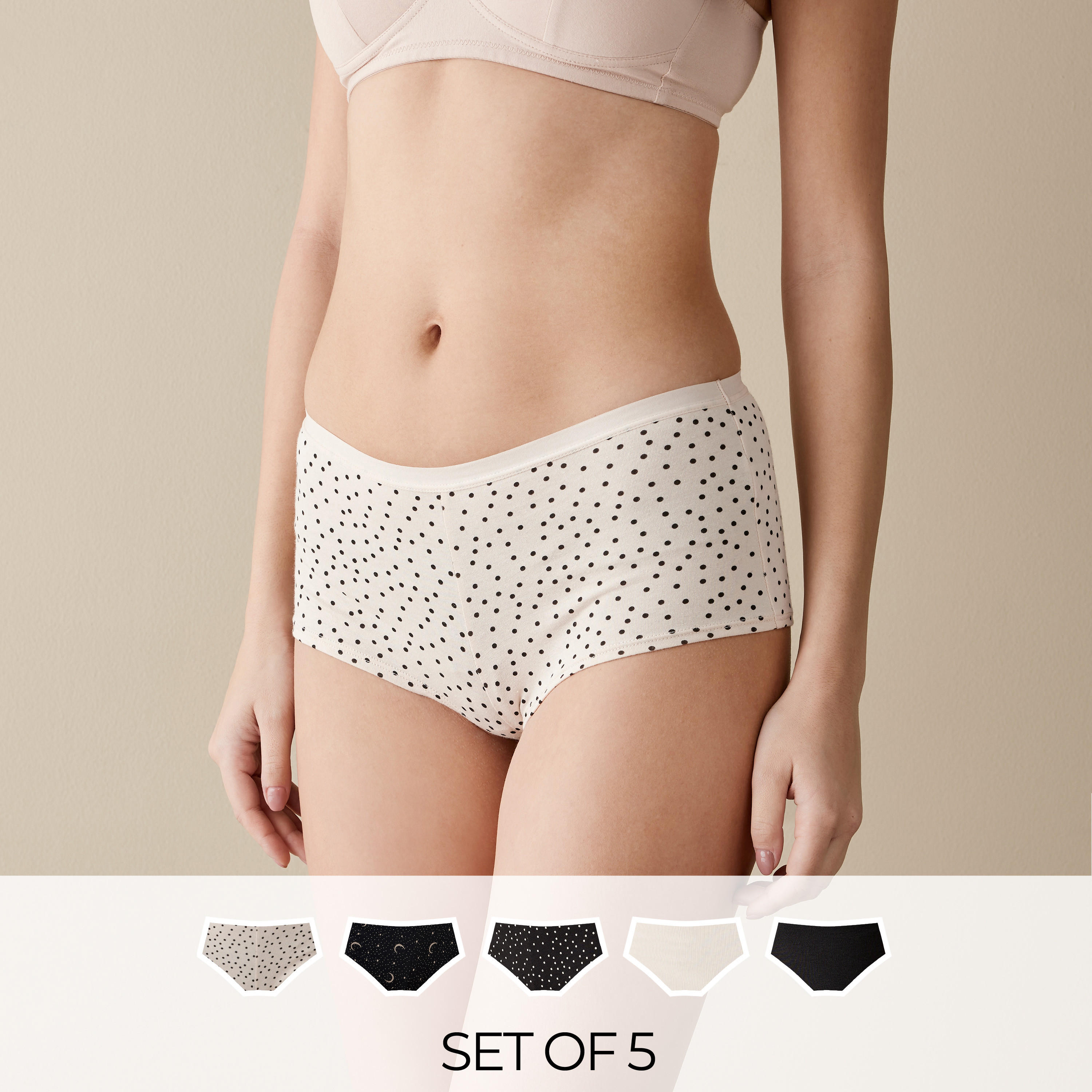 سراويل بوي شورت متنوعة - طقم من 5 قطع-women-clothing-lingerie-panties-image-1