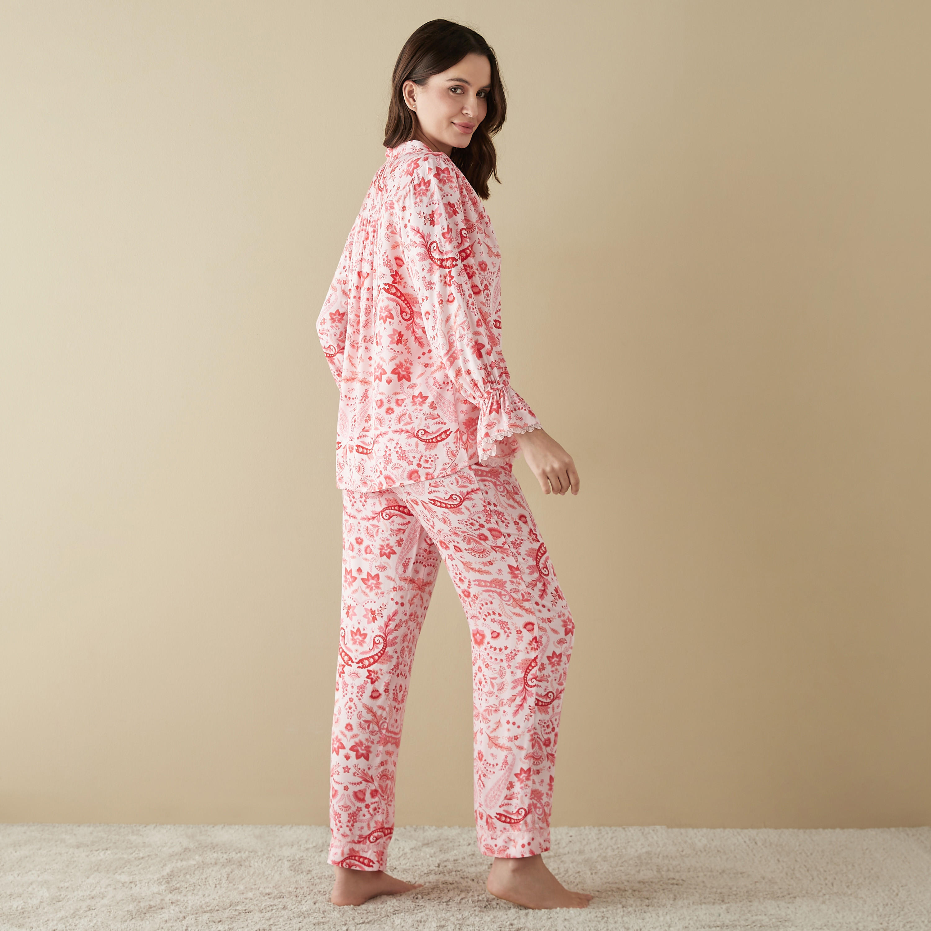 All-Over Print Shirt and Pyjama Set-women-clothing-nightwear-pyjamas-longsets-image-4