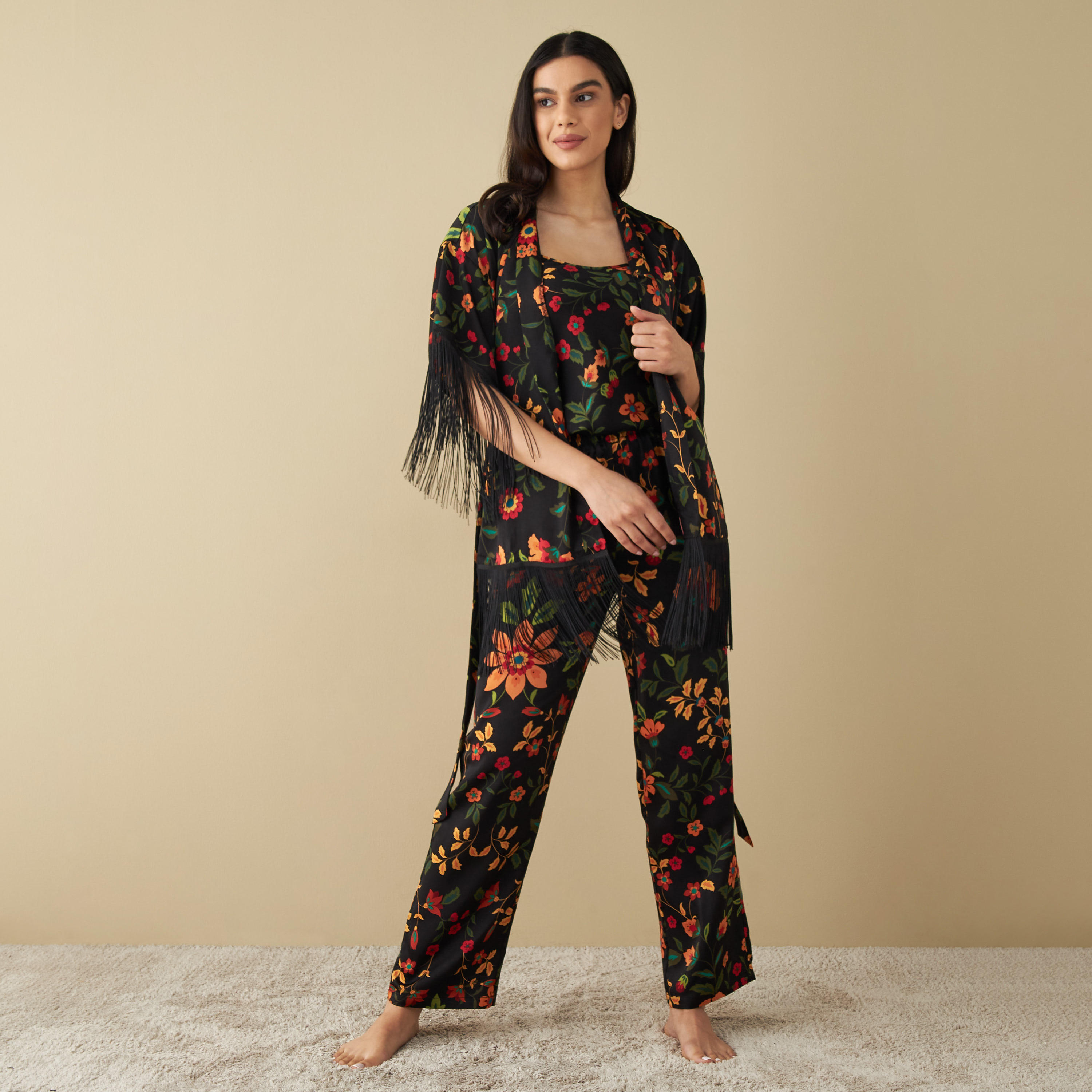 All Over Floral Print 3-Piece Pyjama Set with Tassels-women-clothing-nightwear-pyjamas-longsets-image-1