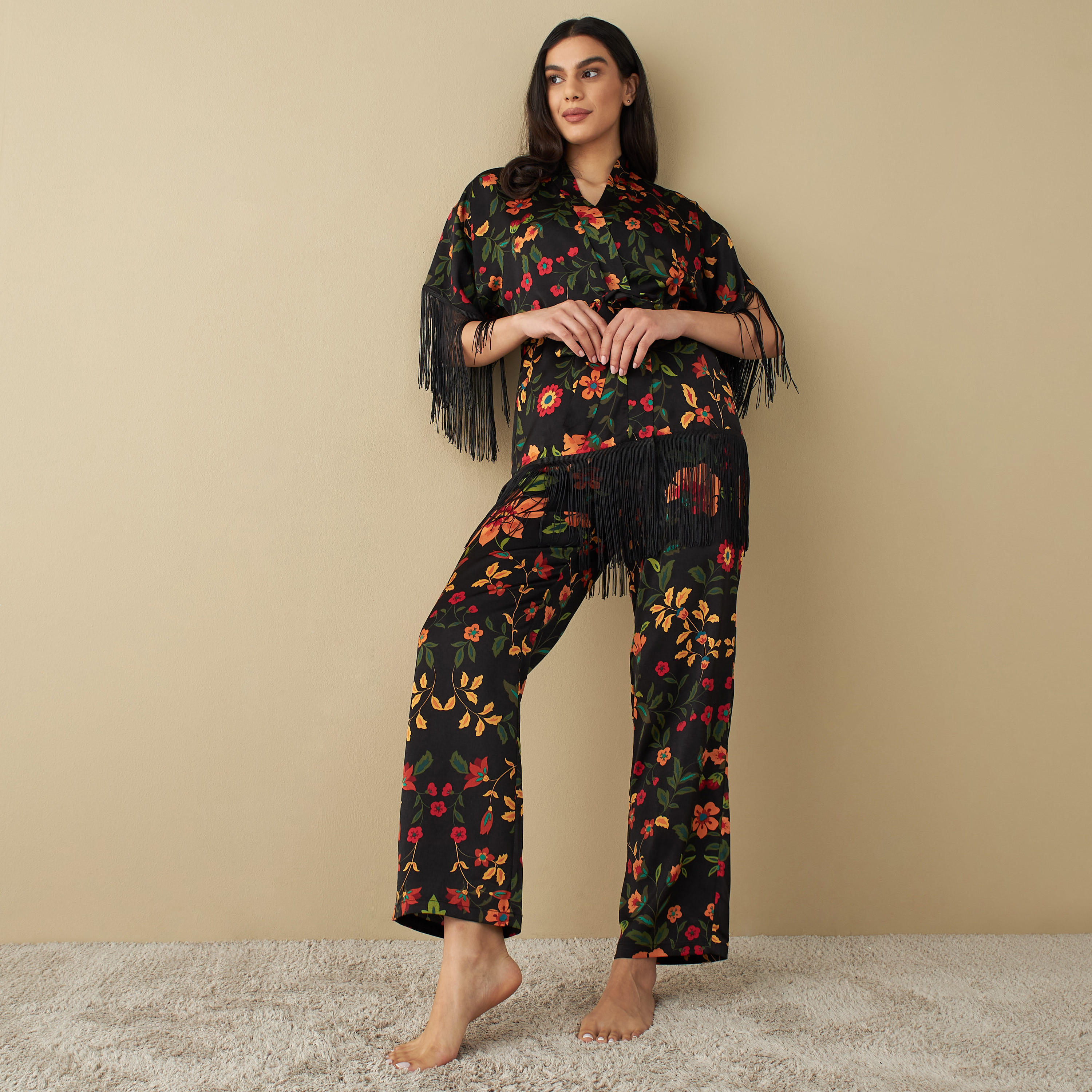 All Over Floral Print 3-Piece Pyjama Set with Tassels-women-clothing-nightwear-pyjamas-longsets-image-3