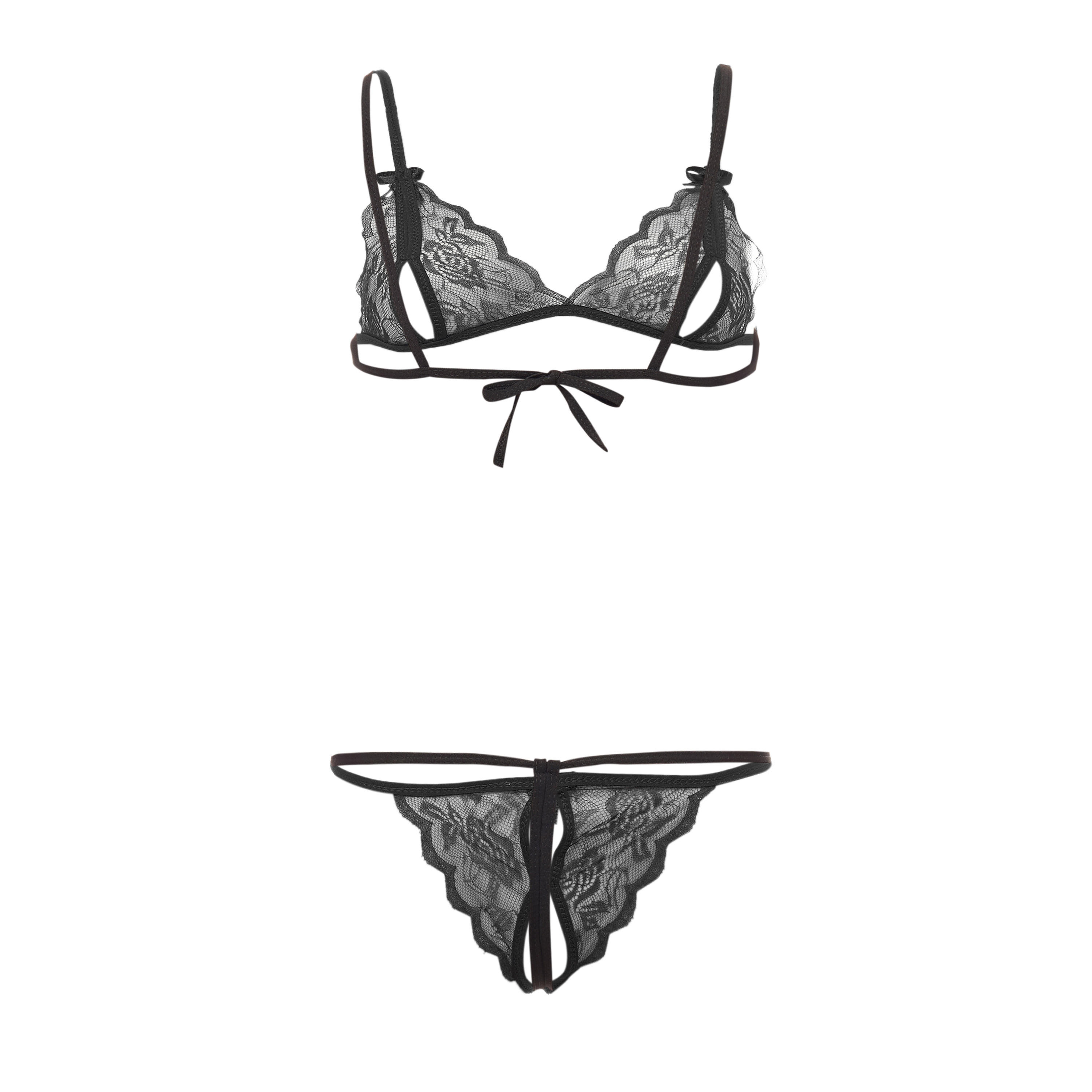 طقم ثونج وصدريّة بتفاصيل دانتيل-women-clothing-lingerie-lingeriesets-image-2