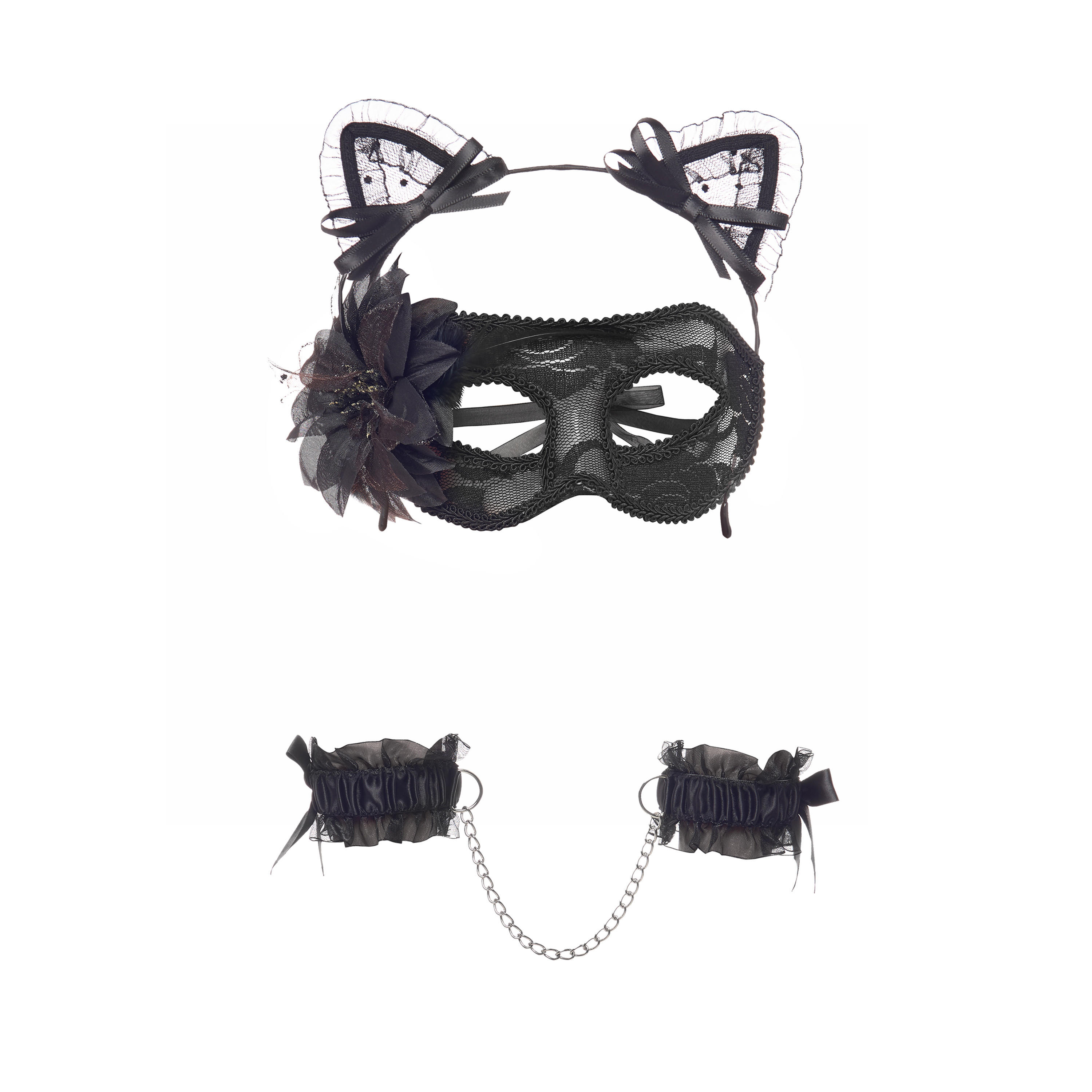 قناع عيون دانتيل بربطة شعر مزيّنة بأذن مع سوار-women-clothing-lingerie-lingerieaccessories-image-1
