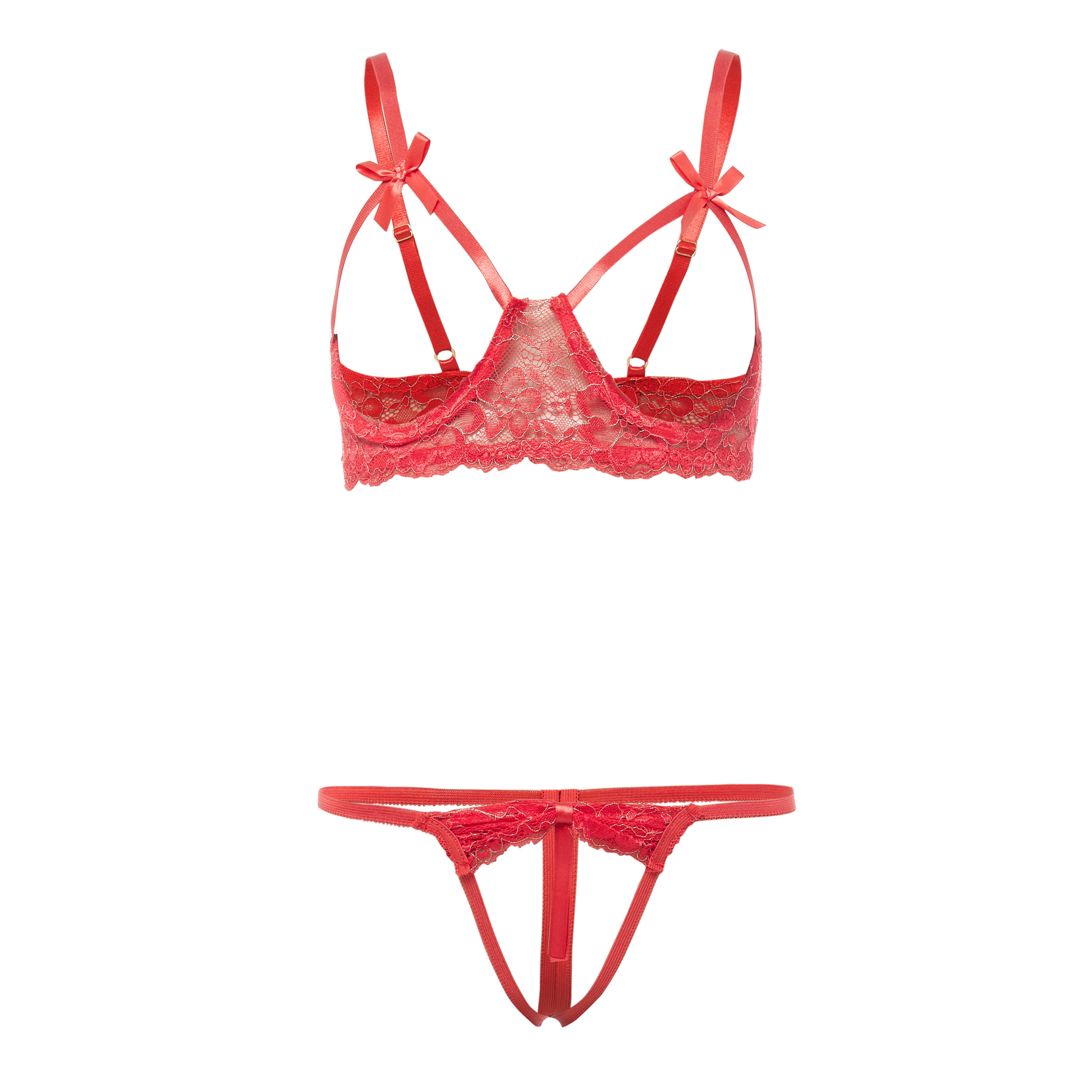 طقم ثونج وصدريّة بتفاصيل دانتيل-women-clothing-lingerie-lingeriesets-image-1