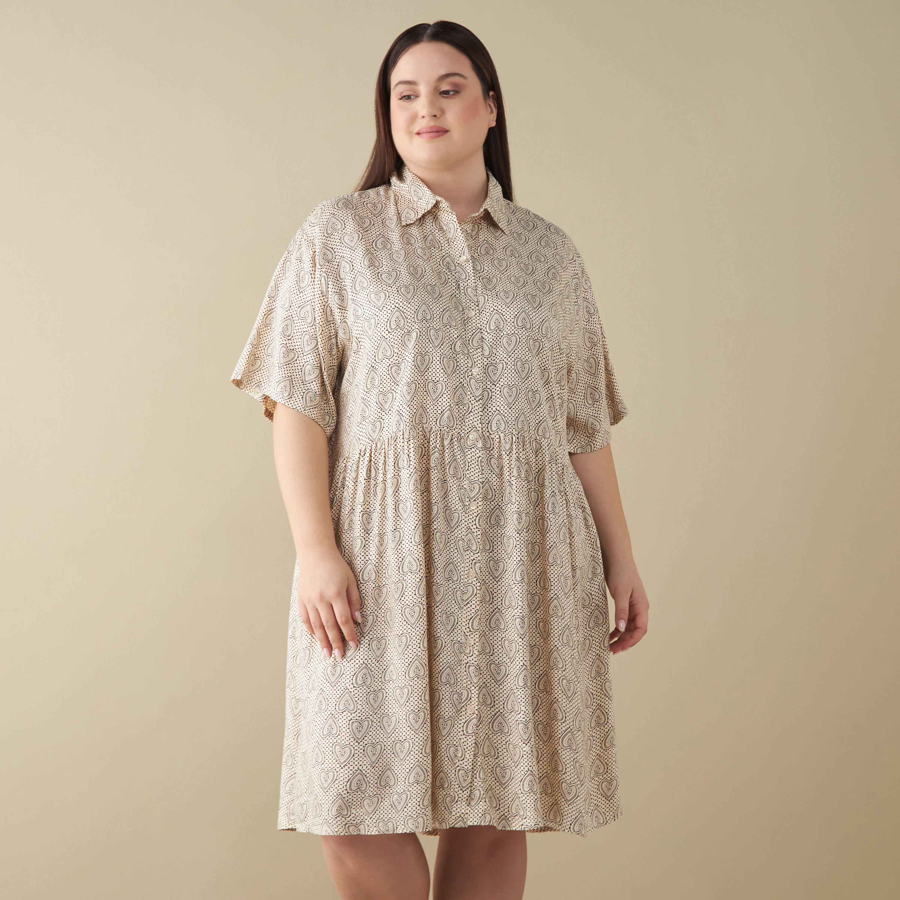 قميص نوم بأكمام قصيرة مقاس كبير- طقم من قطعتين-women-clothing-nightwear-nighties-image-1