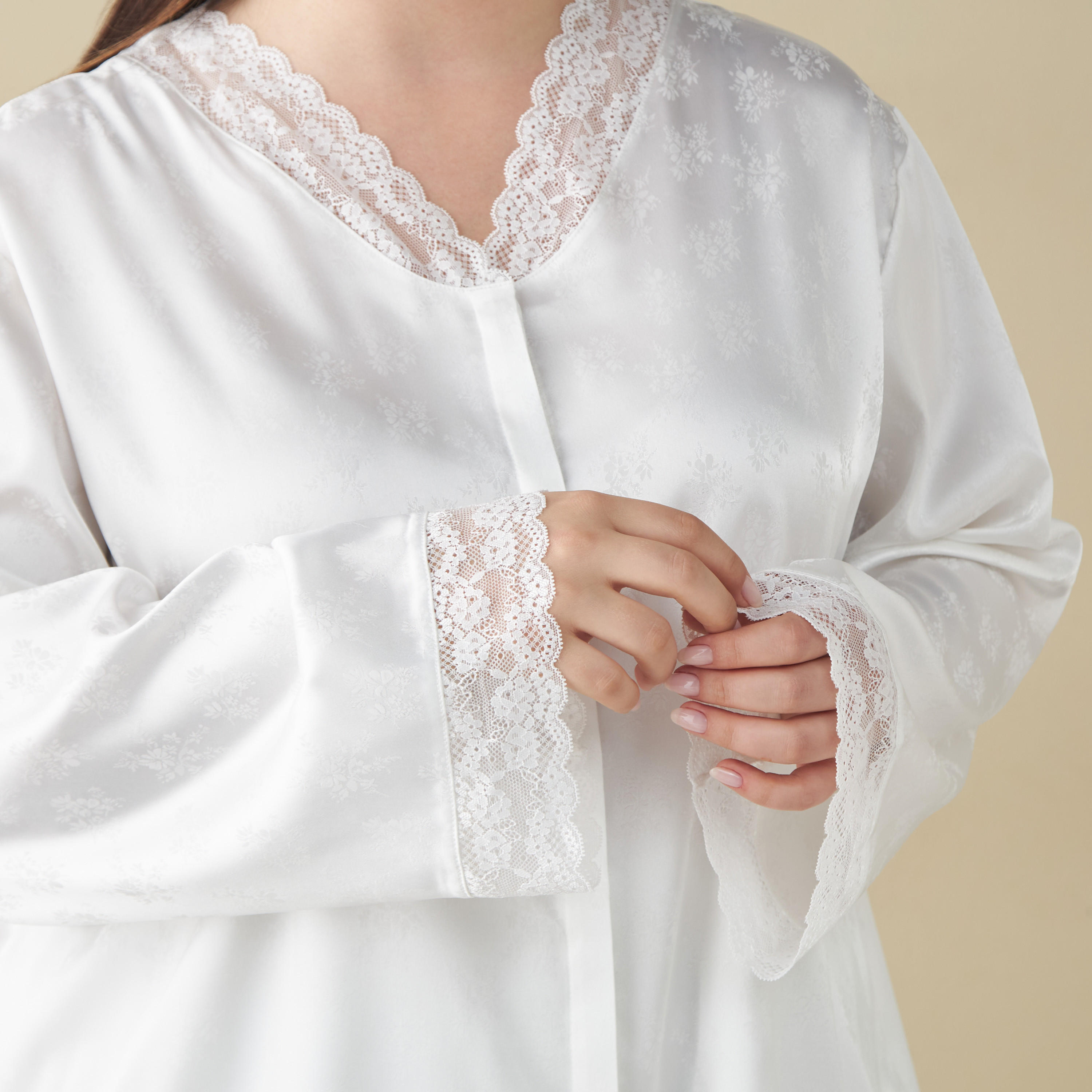 Plus Size Textured Shirt and Pyjama Set-women-clothing-nightwear-pyjamas-longsets-image-5