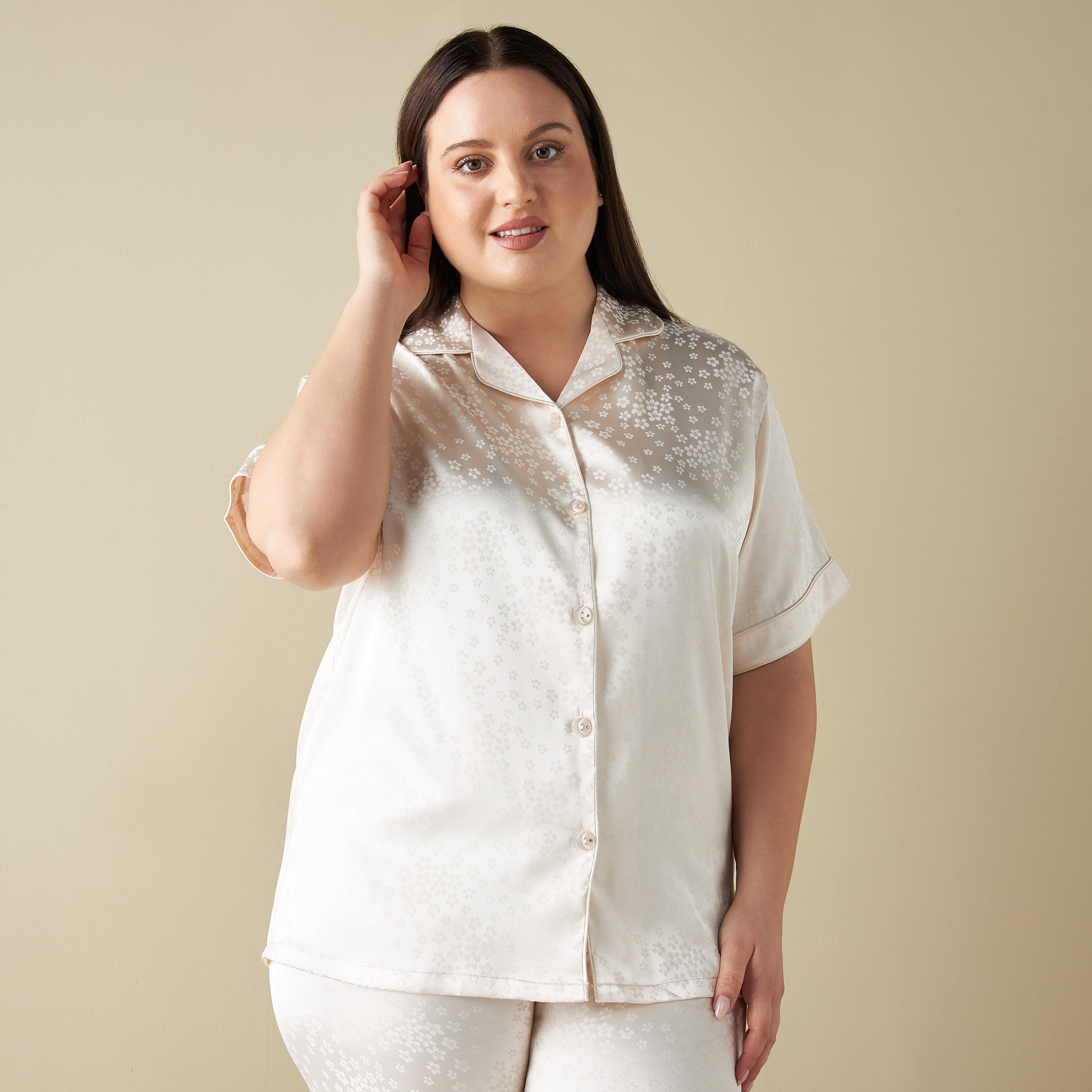 طقم بنطلون بيجاما وقميص بطبعات-women-clothing-nightwear-pyjamas-longsets-image-2
