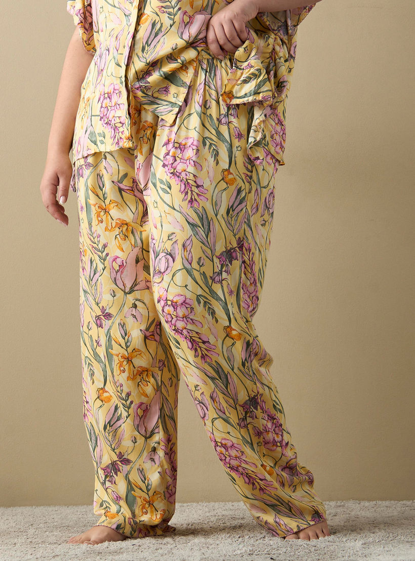 Plus Size All-Over Floral Print Kaftan Top and Pyjama Set-women-clothing-nightwear-pyjamas-longsets-image-3