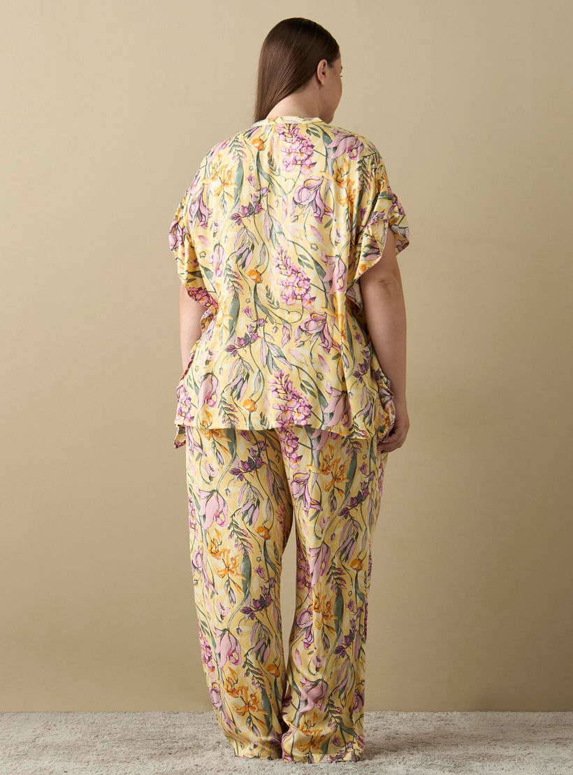 Plus Size All-Over Floral Print Kaftan Top and Pyjama Set-women-clothing-nightwear-pyjamas-longsets-image-4