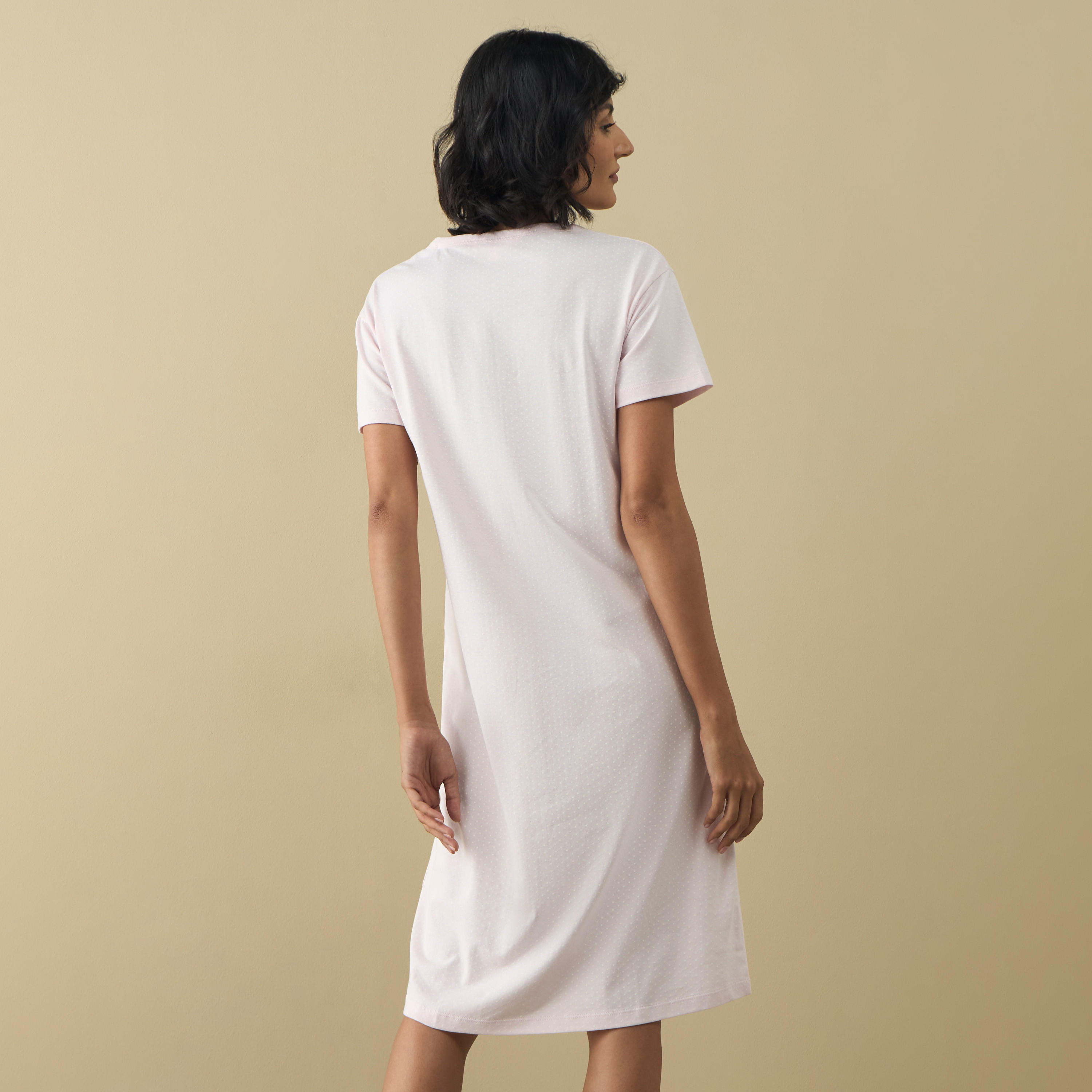 قميص نوم بياقة بفتحة وأكمام قصيرة وطبعات-women-clothing-nightwear-nighties-image-3