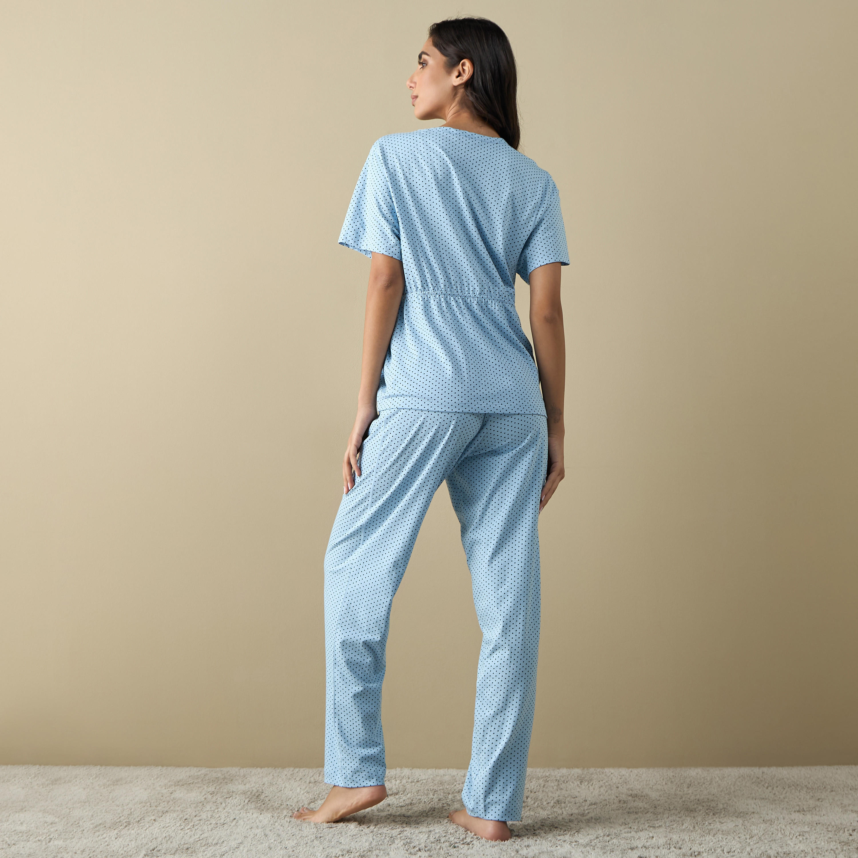 طقم بنطلون بيجاما وبلوزة بطبعات للحوامل-women-clothing-nightwear-pyjamas-longsets-image-4